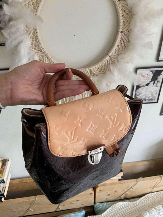 Authentic Louis Vuitton Hot Springs Monogram Vernis Leather Backpack - Tracesilver