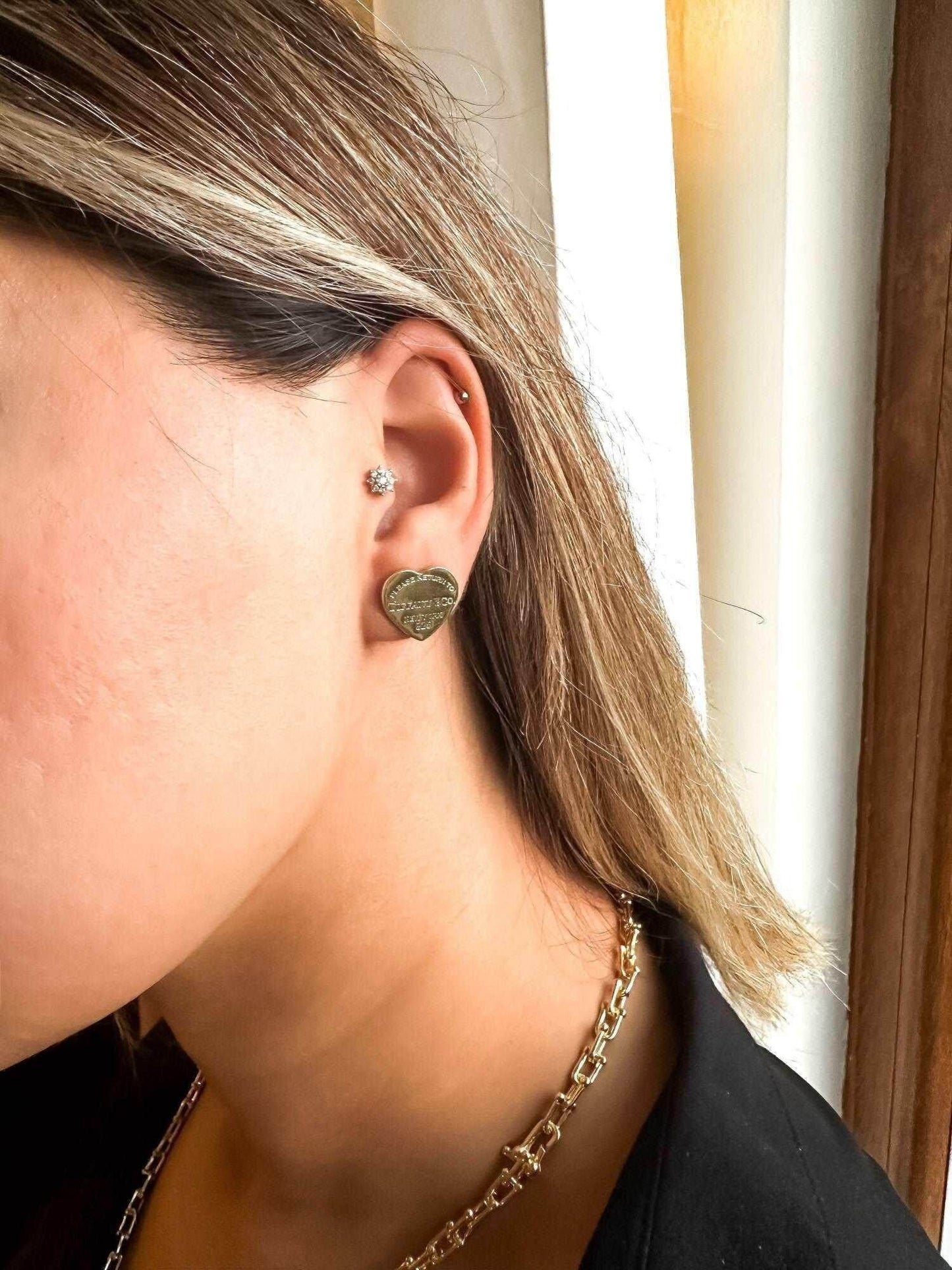 14K Gold Planet Tiffany & Co Luxury Jewelry Stud Earrings - Tracesilver