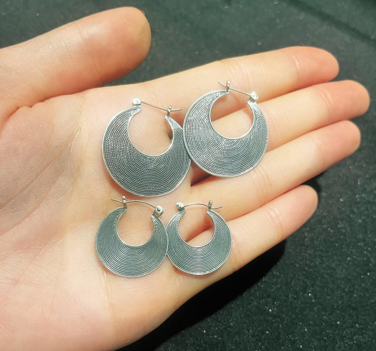 925 Sterling Silver Filigree Handmade Earring | Handmade Filigree | Hoop Silver Earrings | Traditional Handmade Silver Earrings |Silver gift - Tracesilver