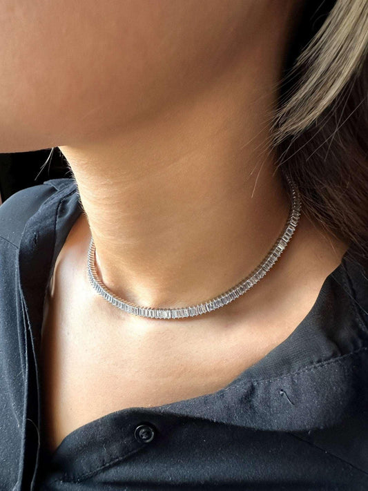 925 Sterling Silver First Quality Zircon Stone Necklace - Tracesilver