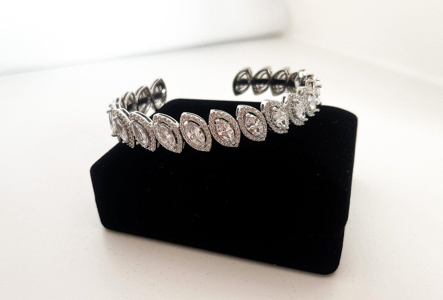 Diamond Drop cut 925 Sterling Silver Madagascar Zircon Stone Bracelet,Silver Zircon Stone Bracelet,Gold Plated Zircon Stone Bracelet, - Tracesilver