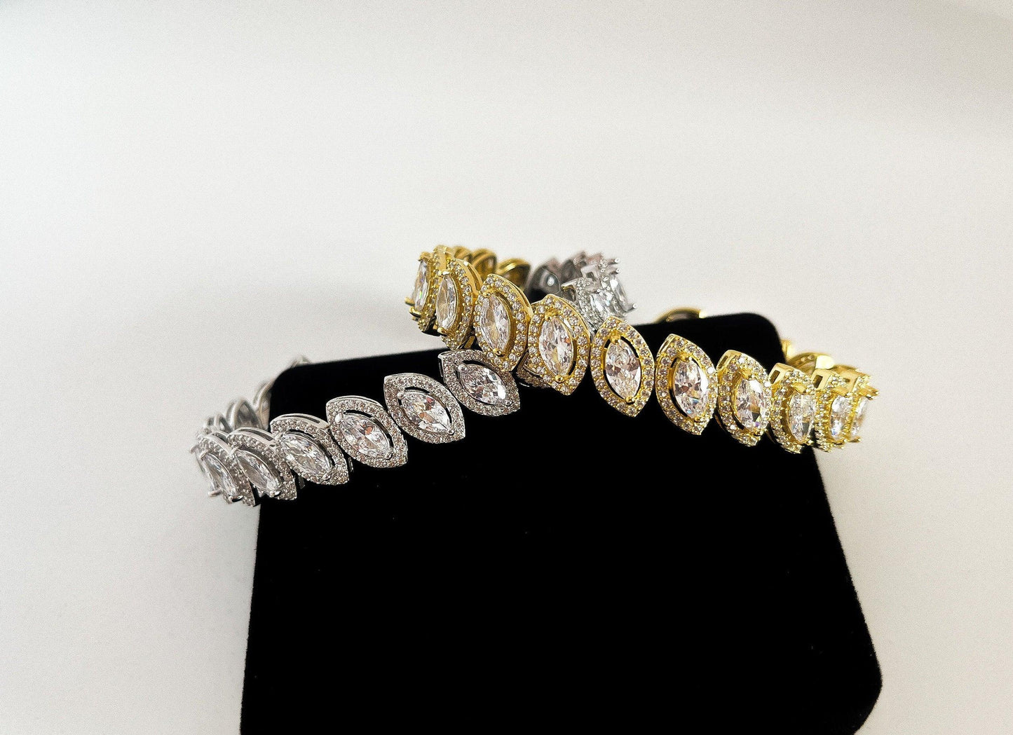 Diamond Drop cut 925 Sterling Silver Madagascar Zircon Stone Bracelet,Silver Zircon Stone Bracelet,Gold Plated Zircon Stone Bracelet, - Tracesilver