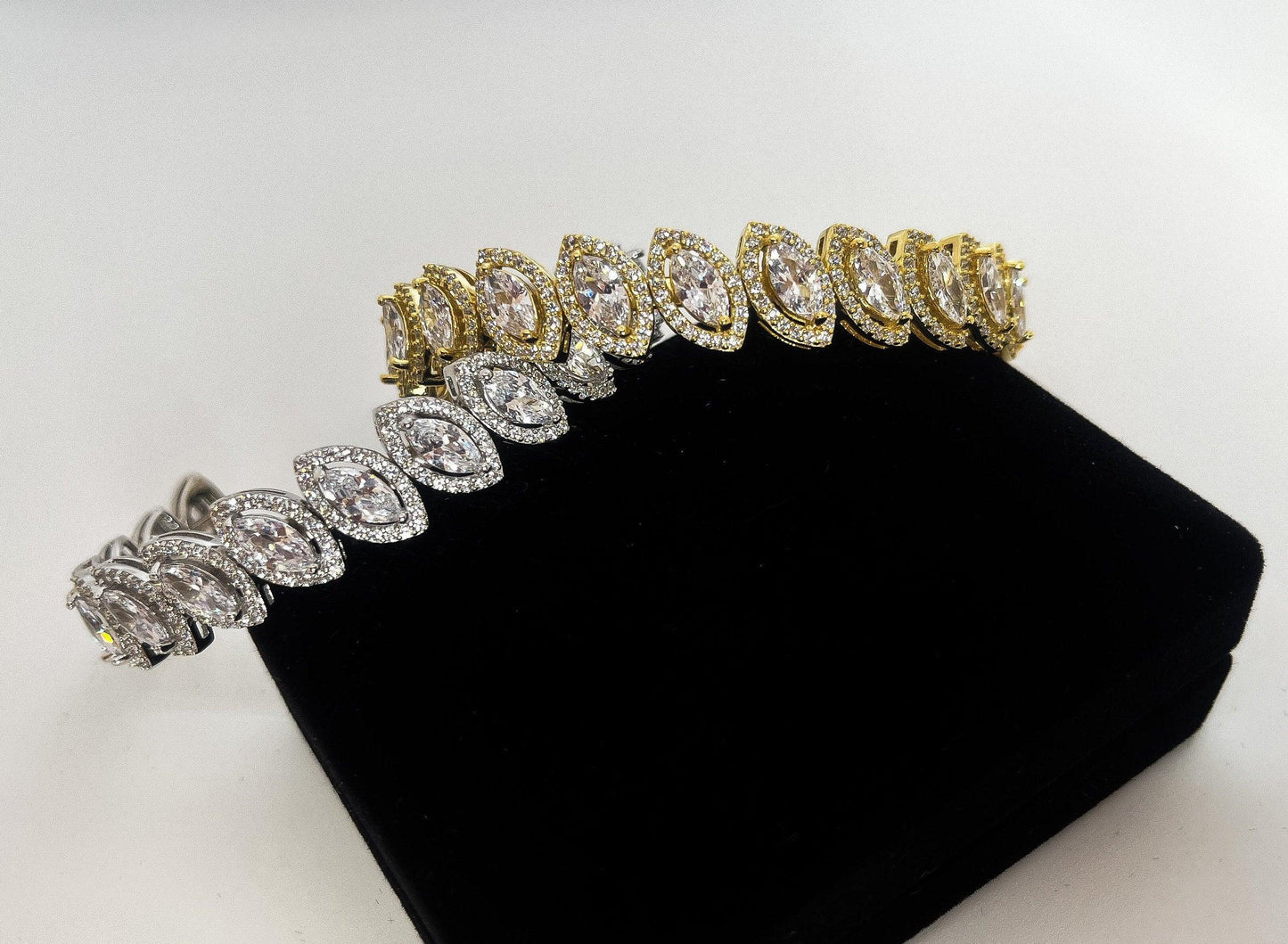 Diamond Drop cut 925 Sterling Silver Madagascar Zircon Stone Bracelet,Silver Zircon Stone Bracelet,Gold Plated Zircon Stone Bracelet, - Tracesilver