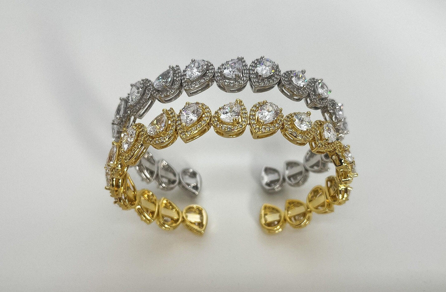 Diamond Drop Cut 925 Sterling Silver Madagascar Zircon Covered Bracelet,Super Shiny Drop Cut Handmade 925 Sterling Silver Bracelet - Tracesilver