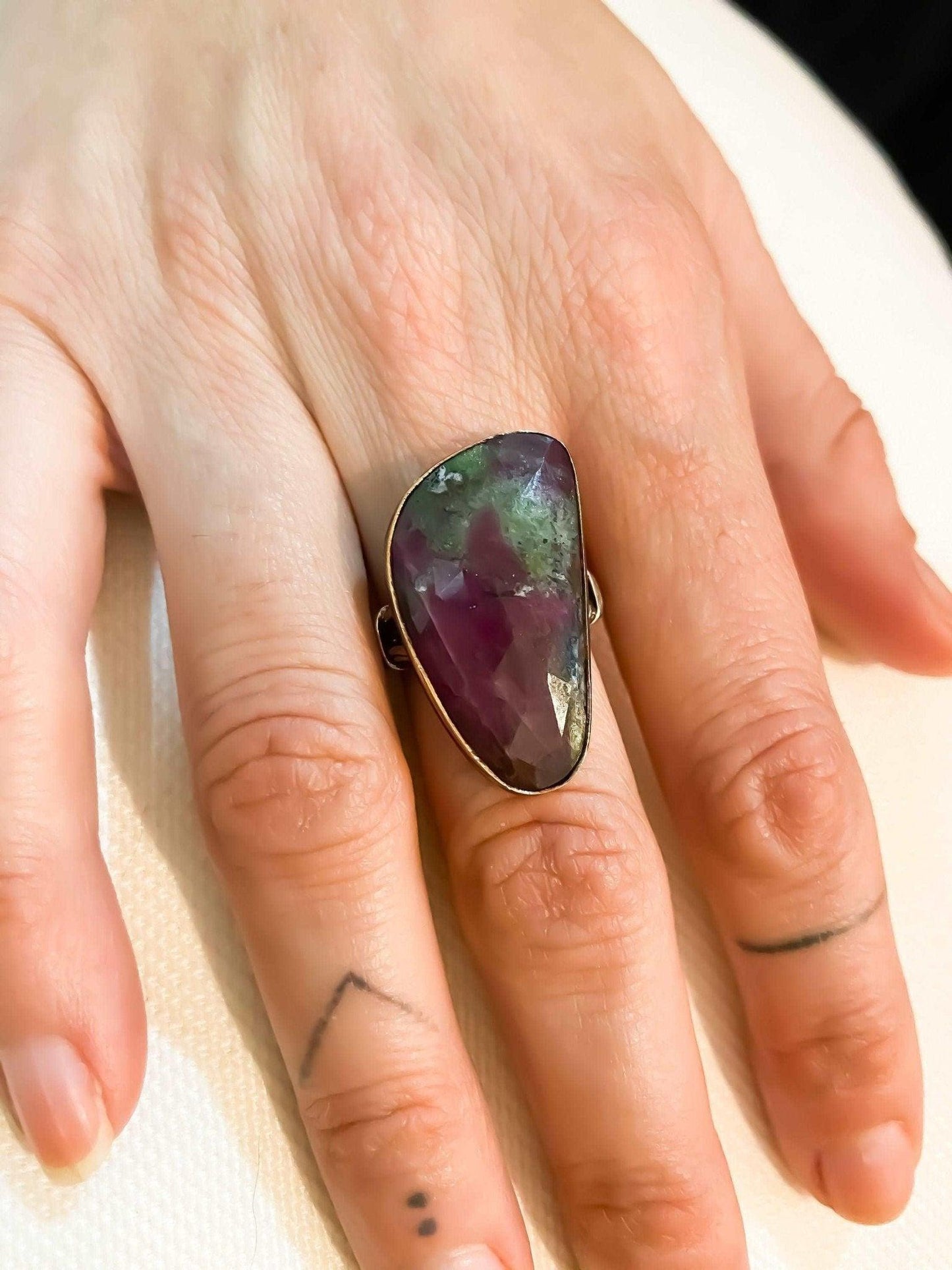 Root Ruby 925 Sterling Silver Handmade Ring, Ruby Natural Stone Ring For Women, Precious Natural Stone Jewelry Ring, Gift For Best Mother - Tracesilver