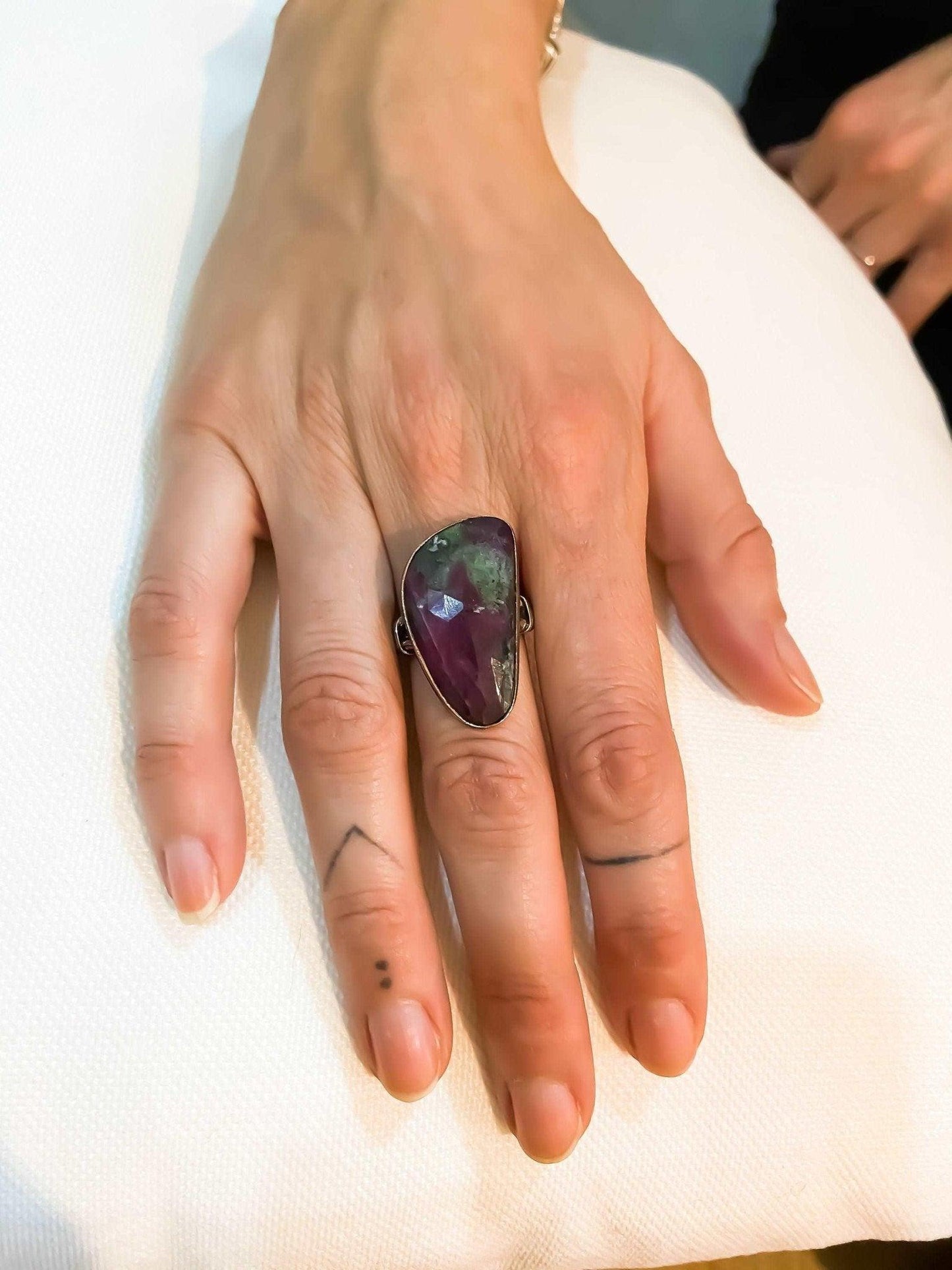 Root Ruby 925 Sterling Silver Handmade Ring, Ruby Natural Stone Ring For Women, Precious Natural Stone Jewelry Ring, Gift For Best Mother - Tracesilver