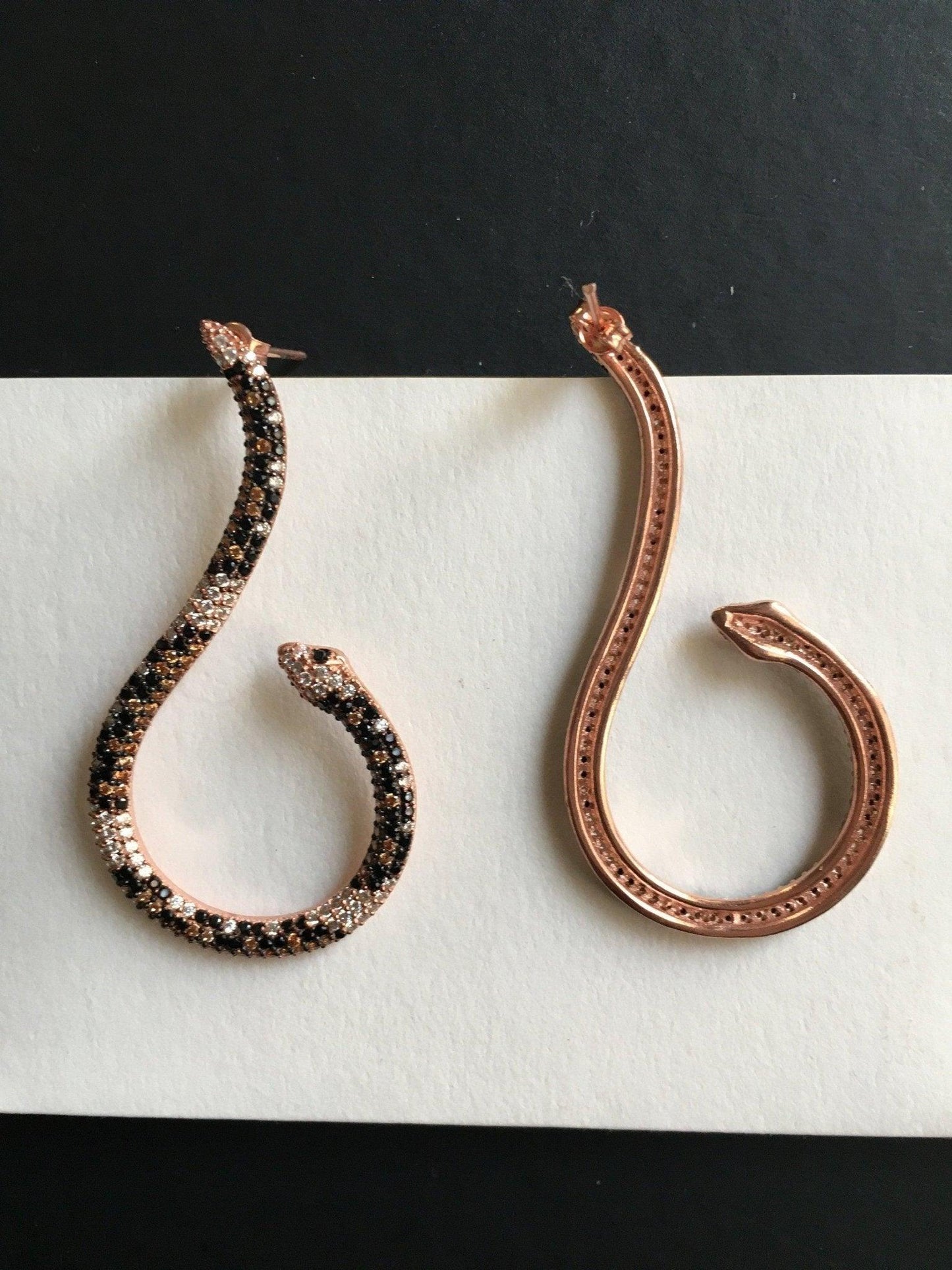 Snake Earrings 925 Sterling Silver Animal Earrings, Snake Lover Earrings For Women, Custom Desing Handmade Zircon Stone Snake Earrings - Tracesilver