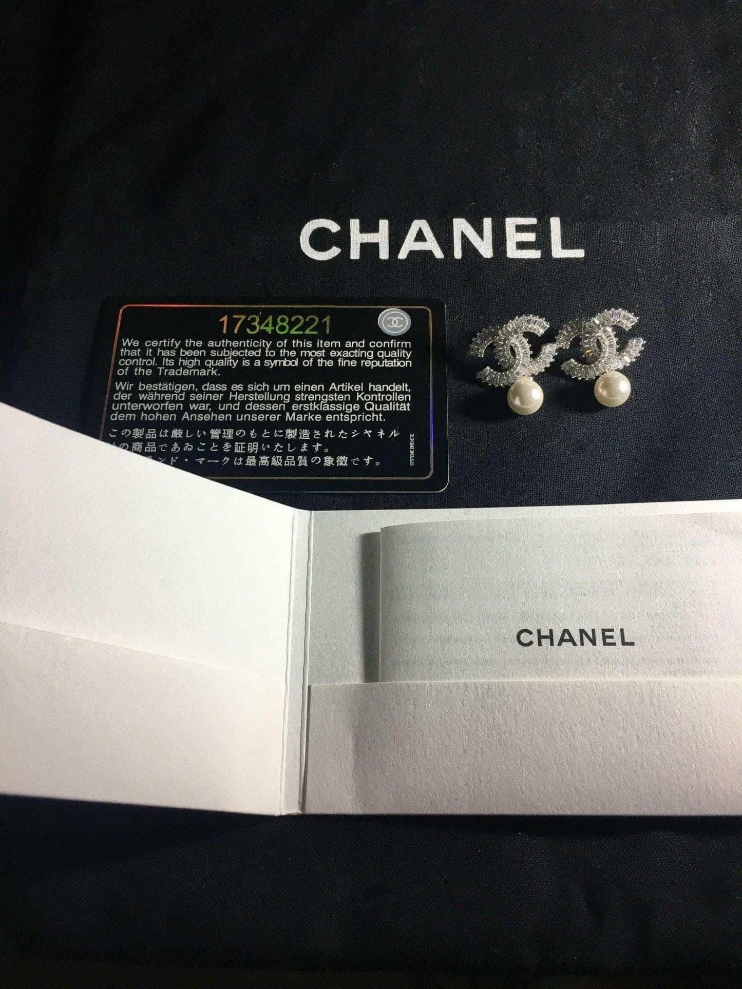 Chanel Jewelry Stud Vintage Earrings, 925 Sterling Silver Real Pearl - Tracesilver
