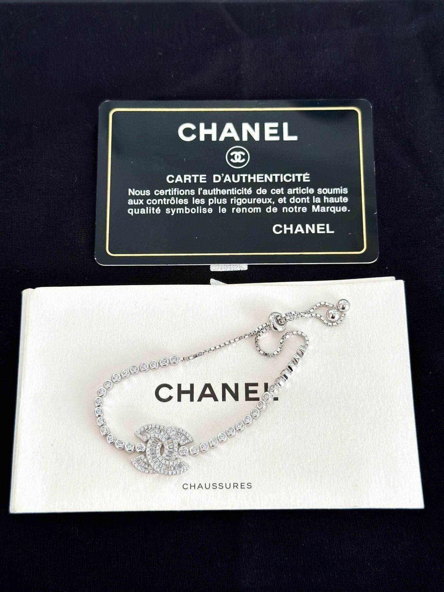 Exquisite 925 Sterling Silver Chanel Bracelet with Brilliant White Zircon Stone - Timeless Elegance