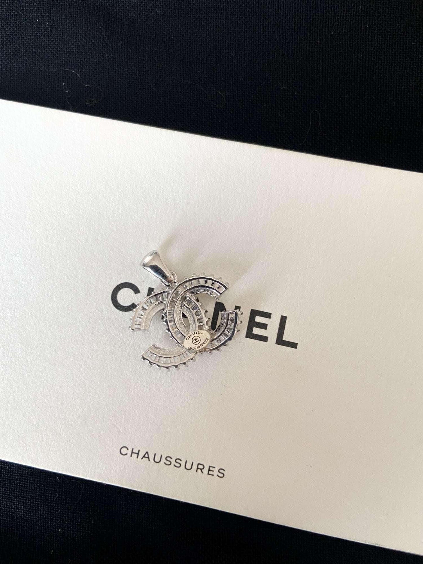 Chanel 925 Sterling Silver Vintage Jewelry Zircon Stone Necklace - Tracesilver