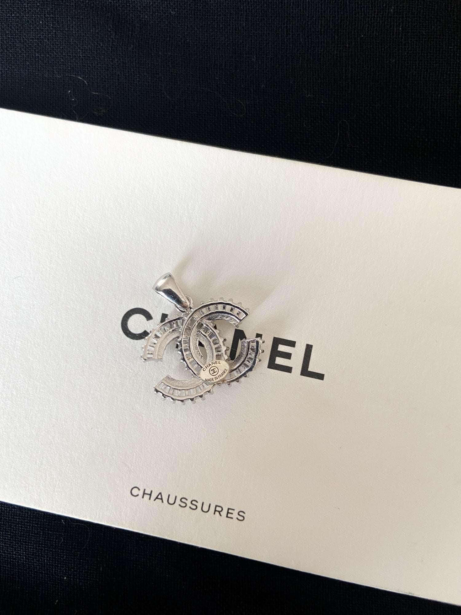 Chanel 925 Sterling Silver Vintage Jewelry Zircon Stone Necklace - Tracesilver