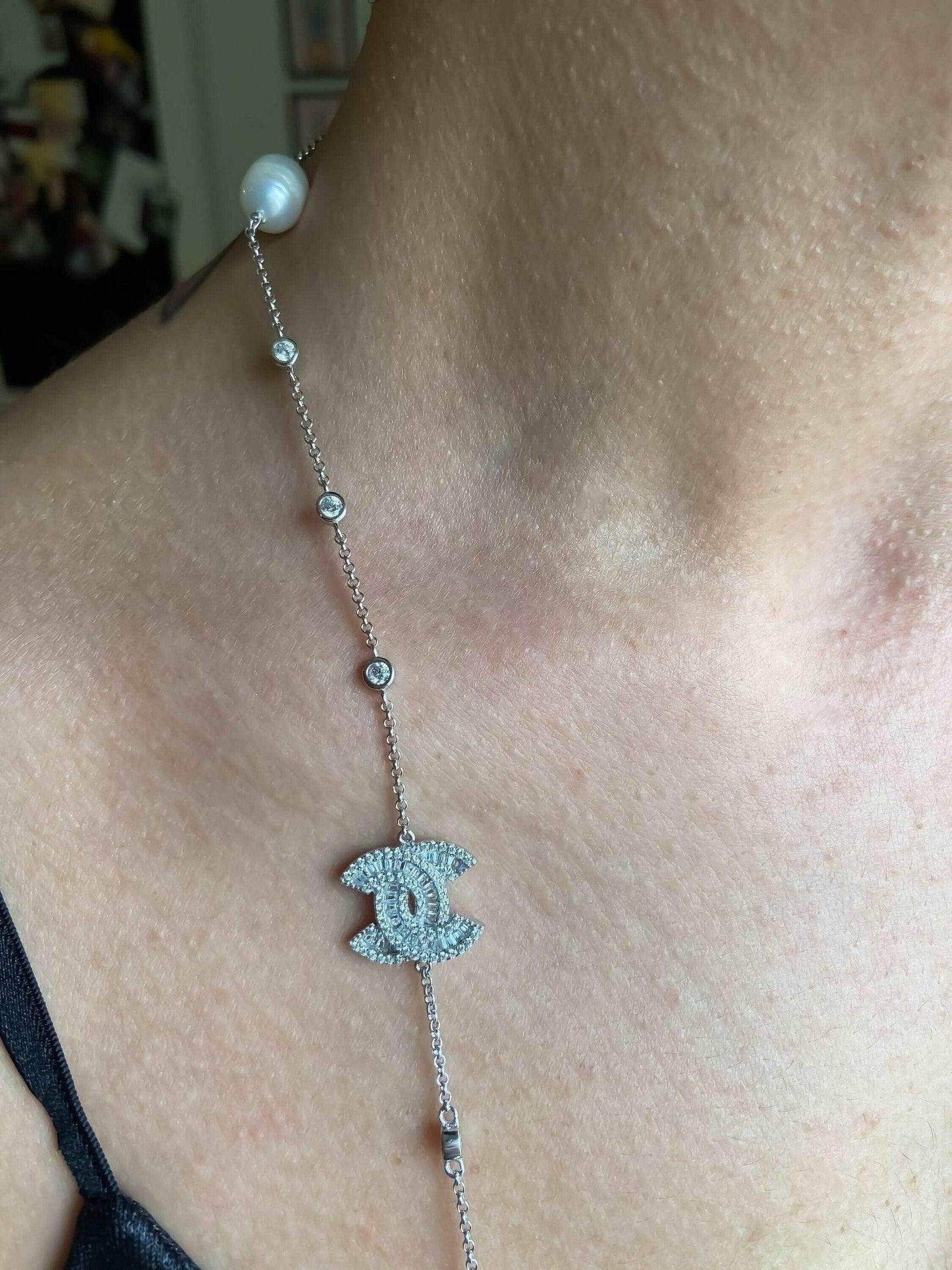 Chanel Authentic Real Pearl Custom Design Necklace - Tracesilver