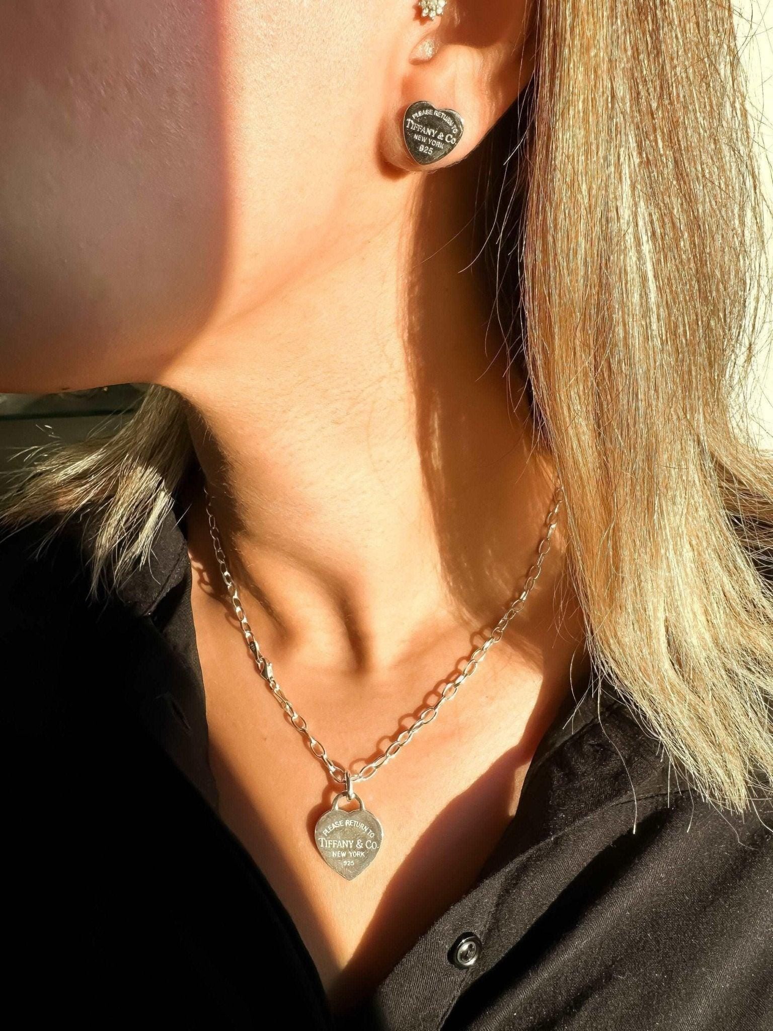 925 Sterling Silver Tiffany Co Luxury First Quality Jewelry Authentic Necklace - Tracesilver