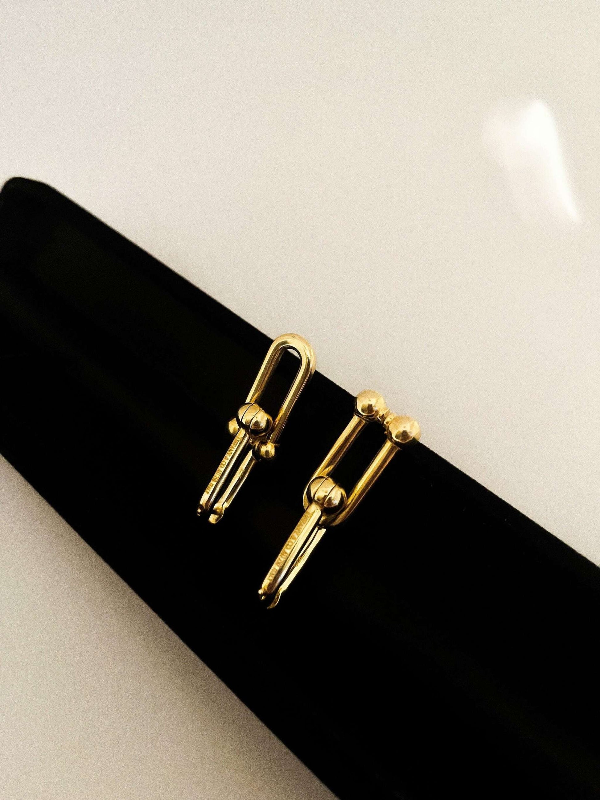 Tiffany&Co 925 Sterling Silver Gold Plated Earrings - Tracesilver