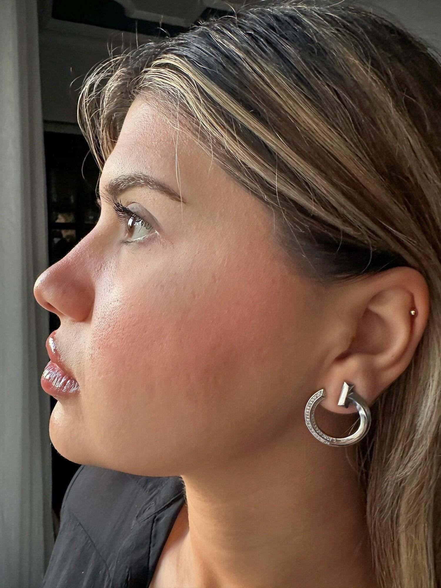 Tiffany & Co 925 Sterling Silver Luxury Jewelry Zircon Stone Earrings - Tracesilver