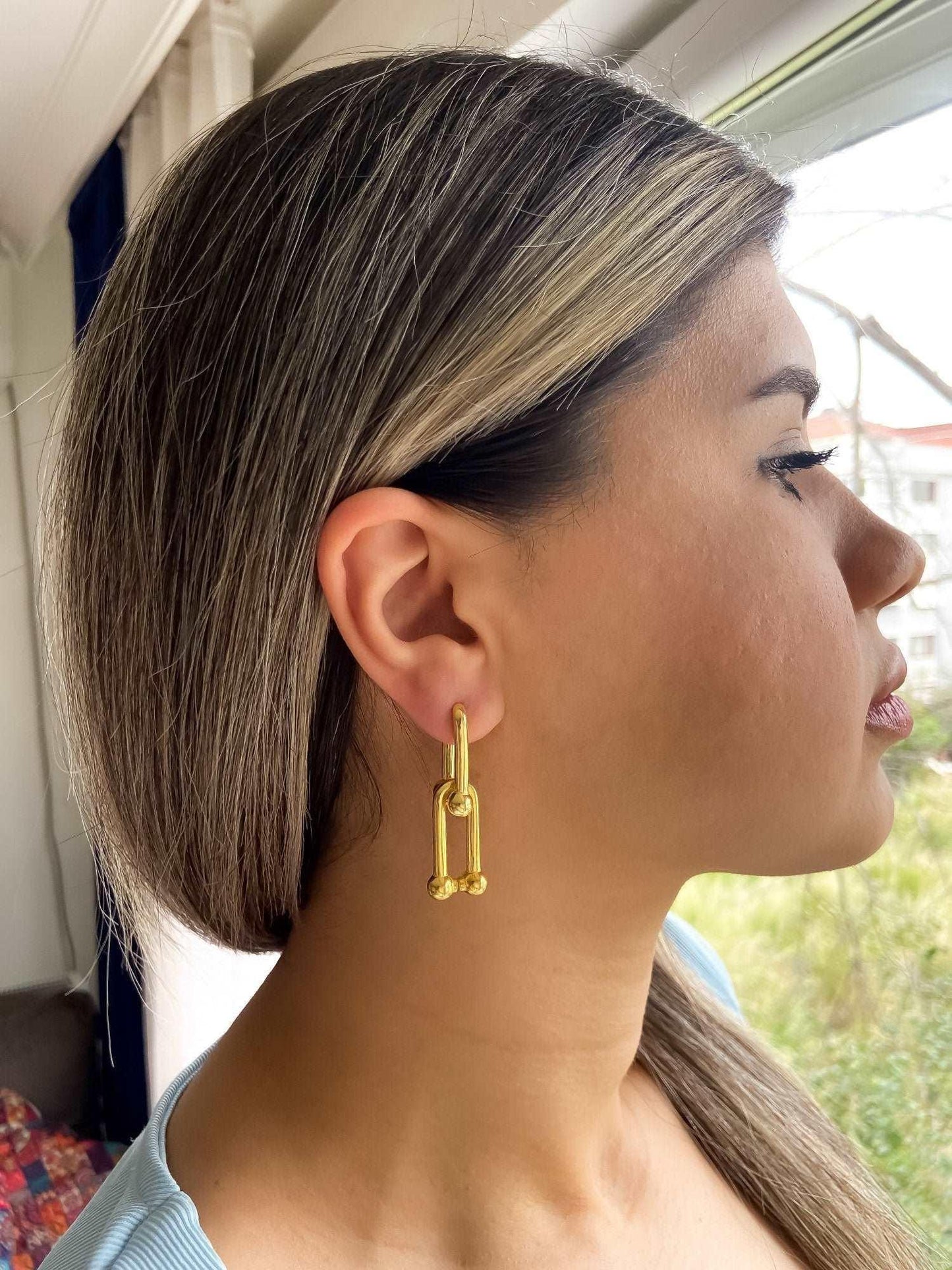 925 Sterling Silver Gold Planet Tiffanys And Co Jewelry Earrings For Women - Tracesilver