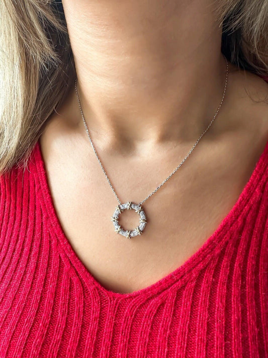 925 Sterling Silver Tiffany&Co Jewelry Luxury First Quality Zircon Luxury Authentic Necklace - Tracesilver