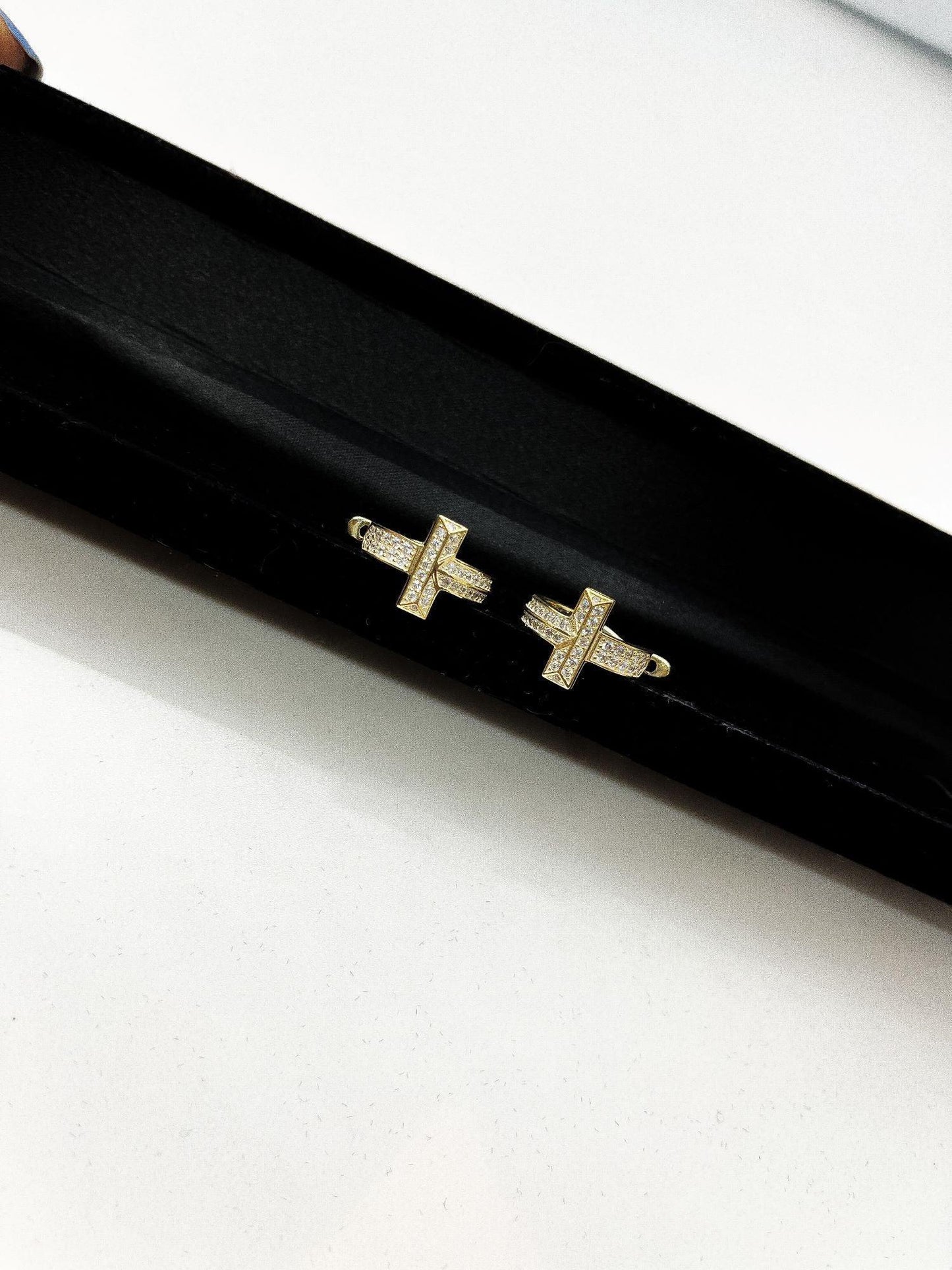 Tİffany&Co T1 925 Sterling Silver Gold Earrings For Her,Tiffany T T1 Gold Plated Earrings,Tiffany Zircon Stone - Tracesilver