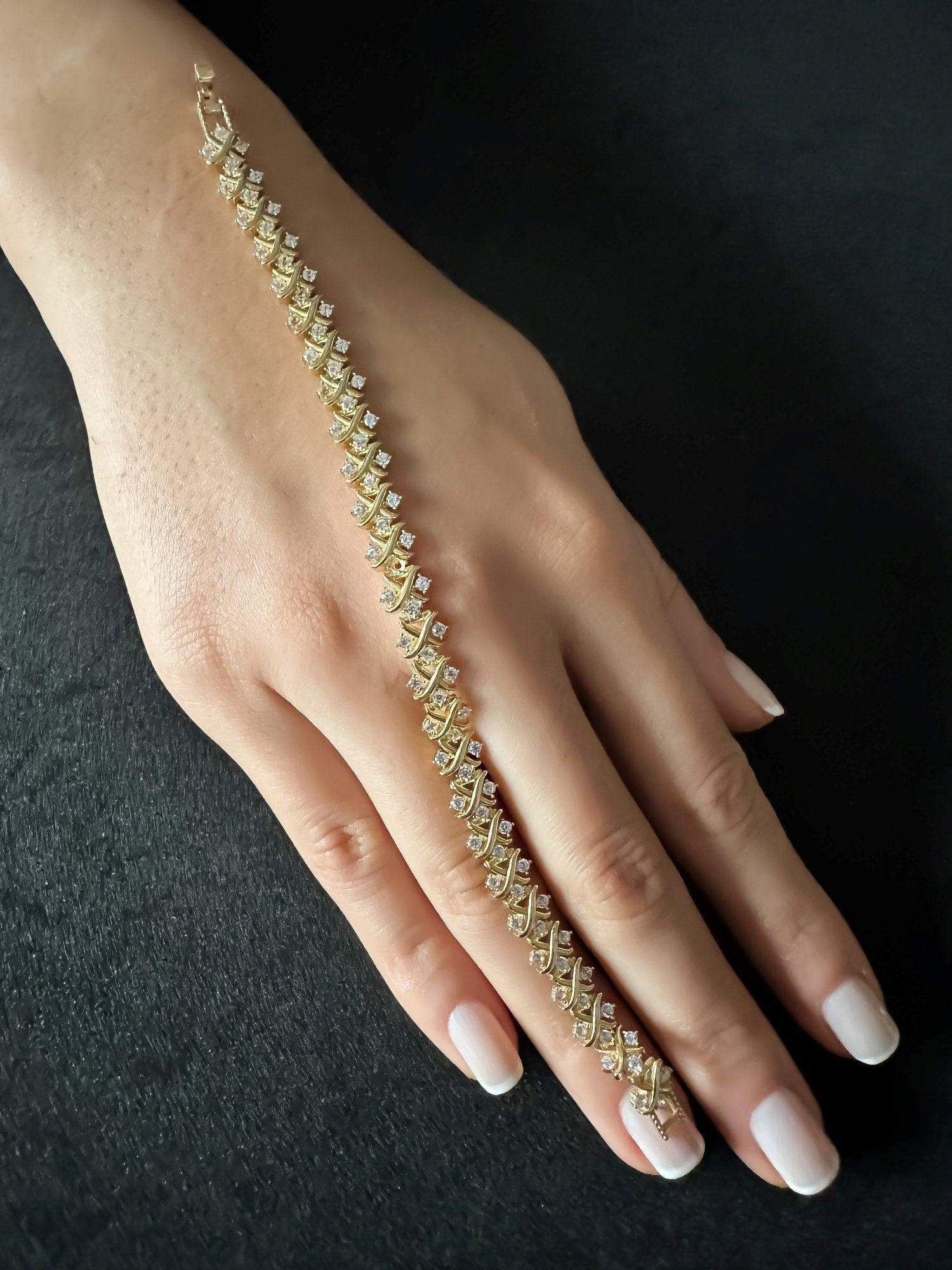 Tiffany & Co 22K Gold Planet Zircon Stone 925 Sterling Silver Luxury Jewelry Bracelet - Tracesilver