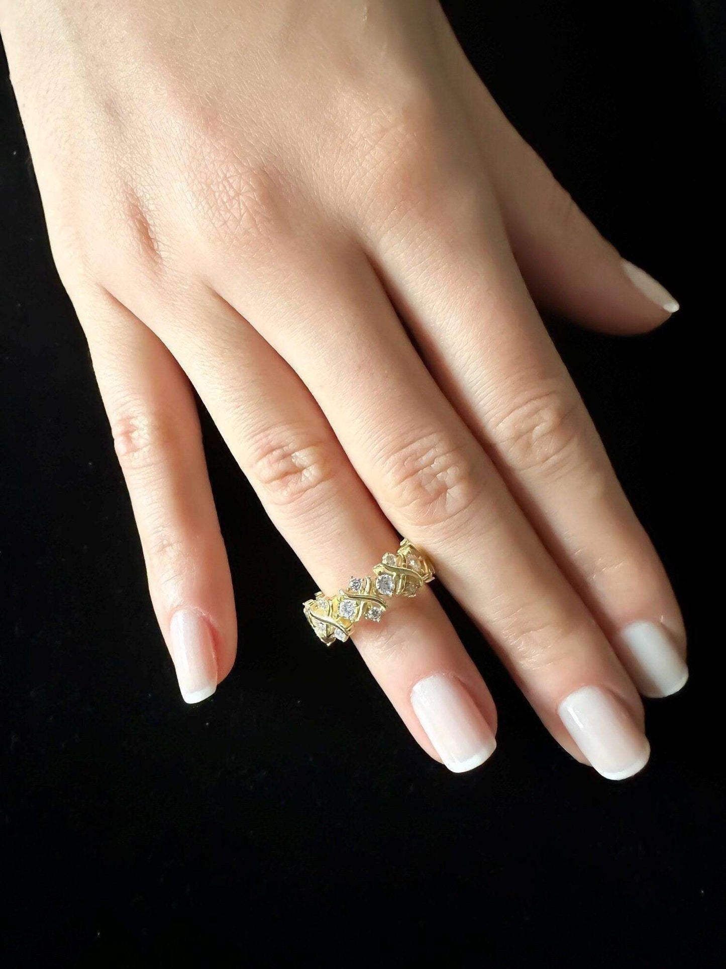 Tiffany & Co Schlumberger 14K Gold Planet 925 Sterling Silver Ring - Tracesilver