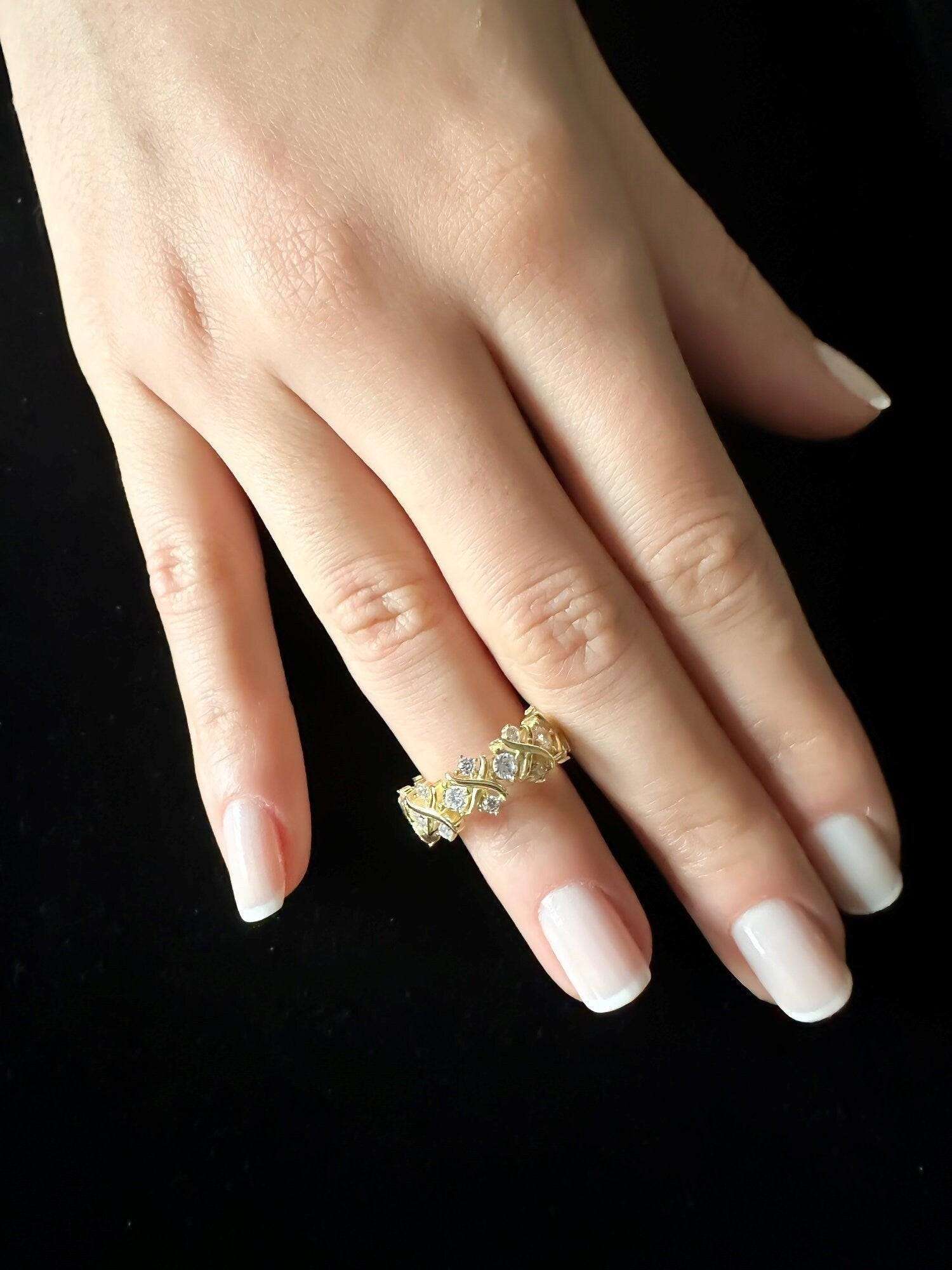 Tiffany & Co Schlumberger 14K Gold Planet 925 Sterling Silver Ring - Tracesilver