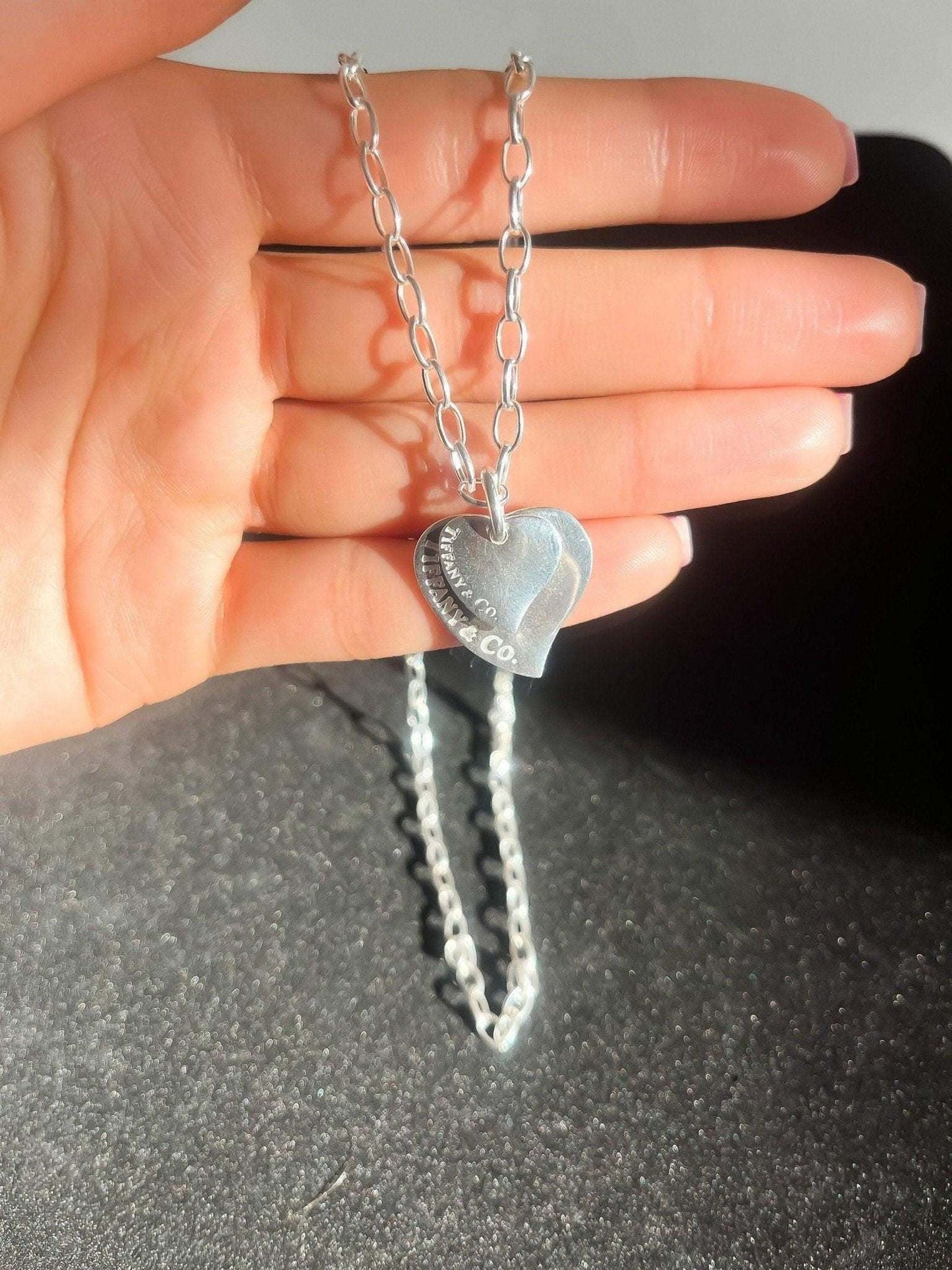 Tiffany&Co. 925 Sterling Silver Heart Necklace - Tracesilver