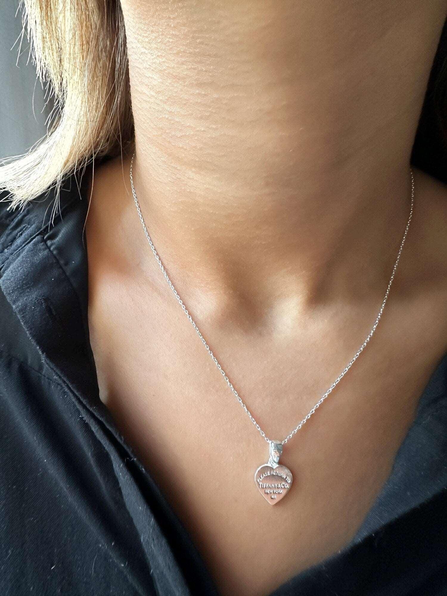 925 Sterling Silver Tiffany & Co First Heart Pendant - Tracesilver