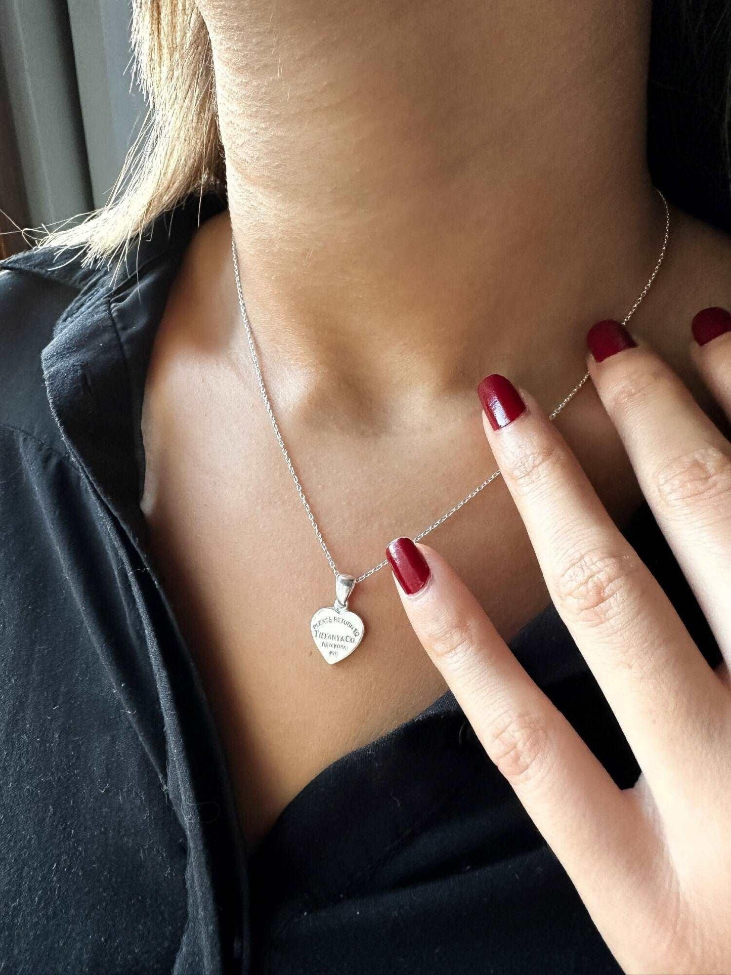 925 Sterling Silver Tiffany & Co First Heart Pendant - Tracesilver