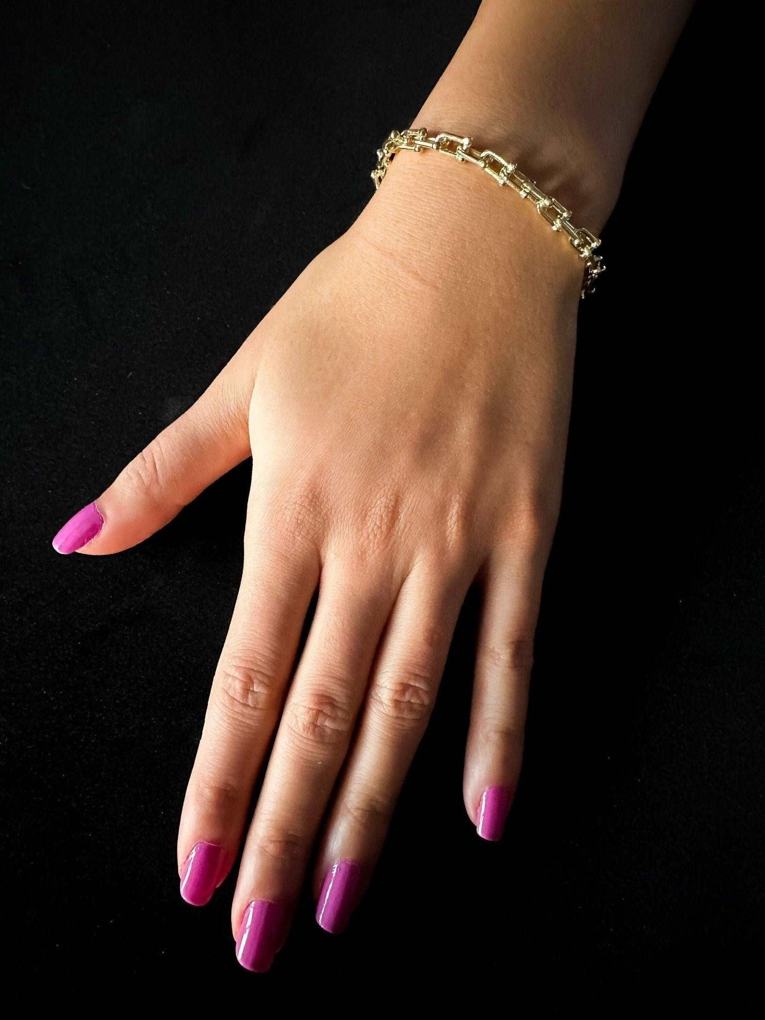 14K Gold Planet Tiffany Co 925 Sterling Silver Luxury Bracelet - Tracesilver