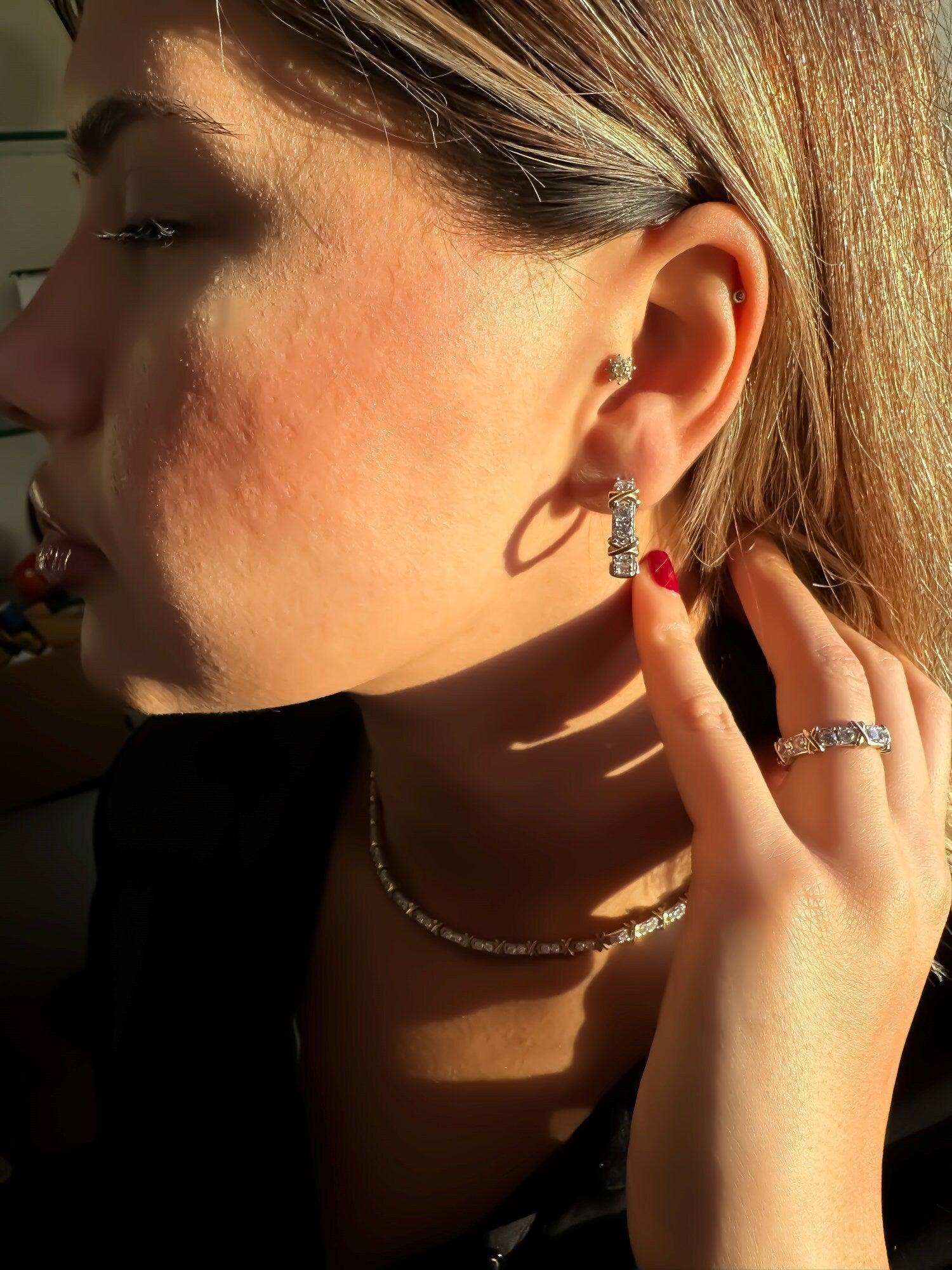 Tiffany & Co 925 Sterling Silver First Quality Zircon Stone Baguette Cut Authentic Ring - Tracesilver