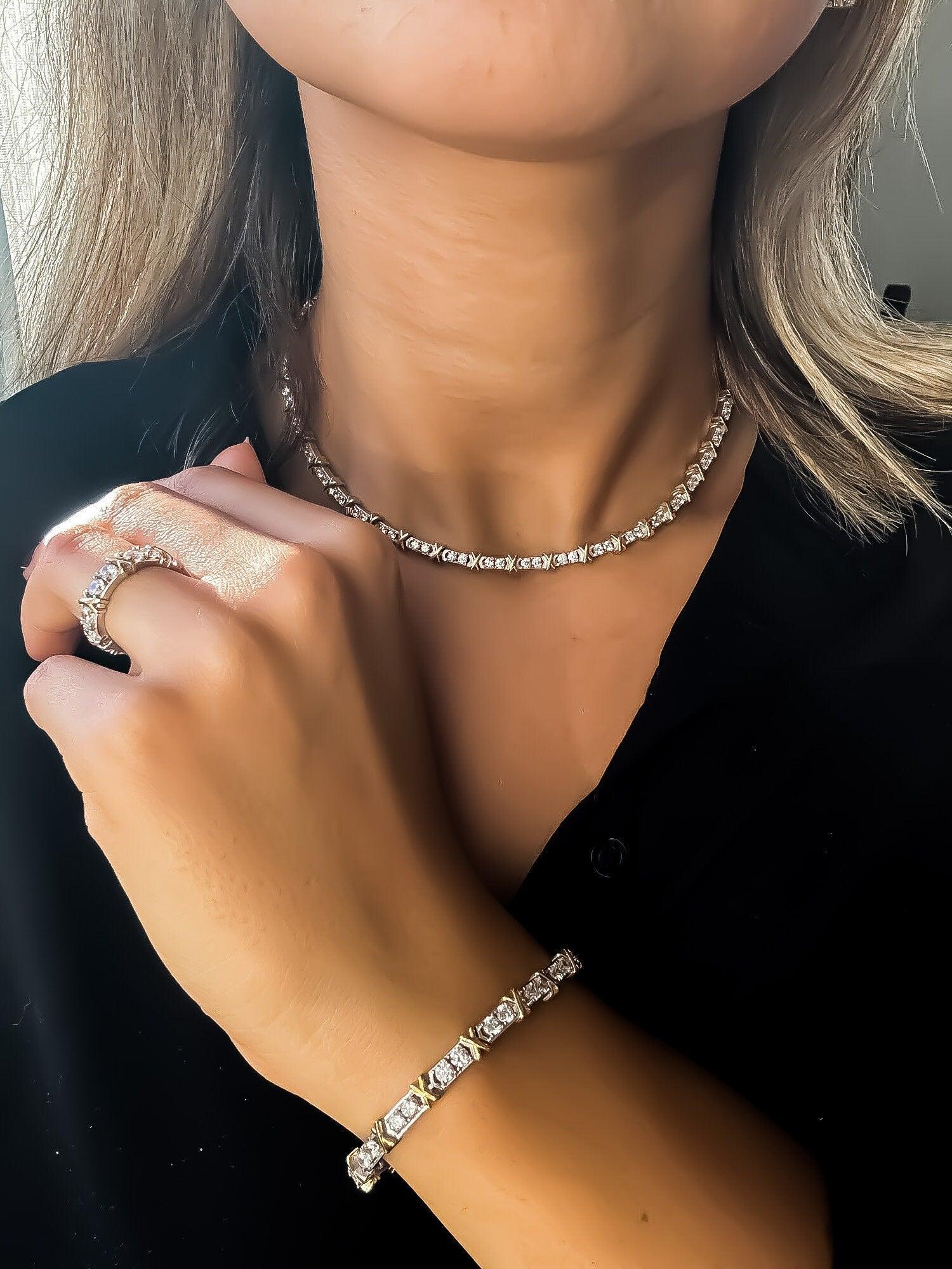 Tiffany & Co 925 Sterling Silver First Quality Zircon Stone Baguette Cut Authentic Ring - Tracesilver