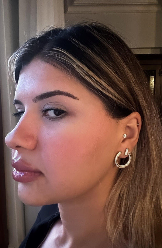 22K Gold Planet Tiffany & Co 925 Sterling Silver Luxury Jewelry Zircon Stone Earrings - Tracesilver