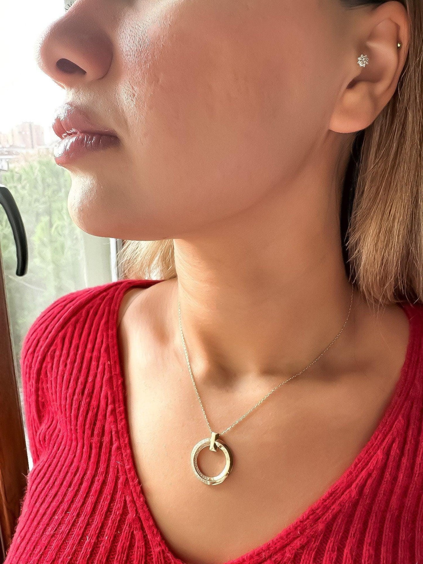 22K Gold Planet Zircon Stone Tiffany Co Jewelry Luxury Necklace - Tracesilver