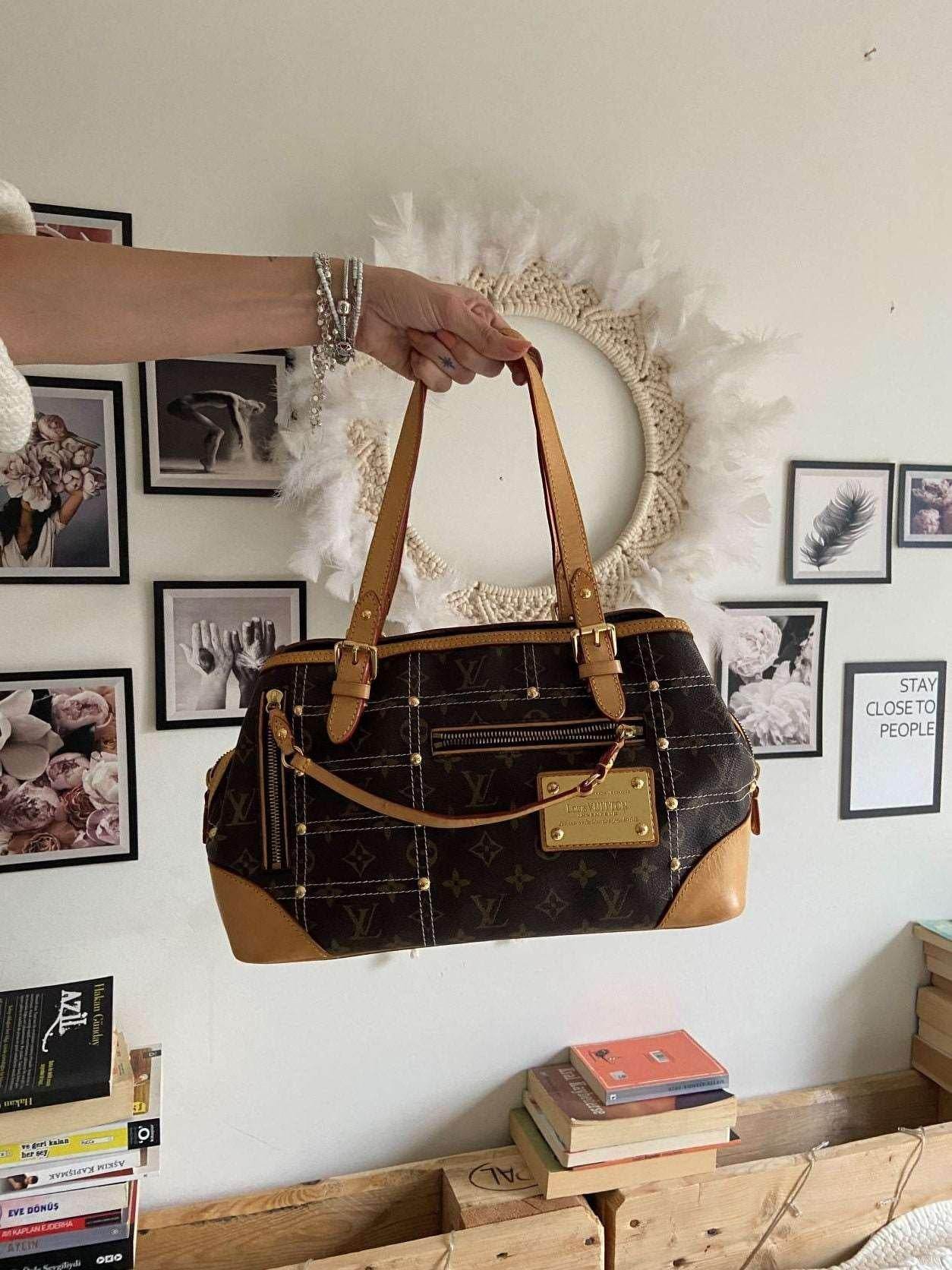 Louis Vuitton Limited Edition Monogram Canvas Riveting Vintage Bag - Tracesilver