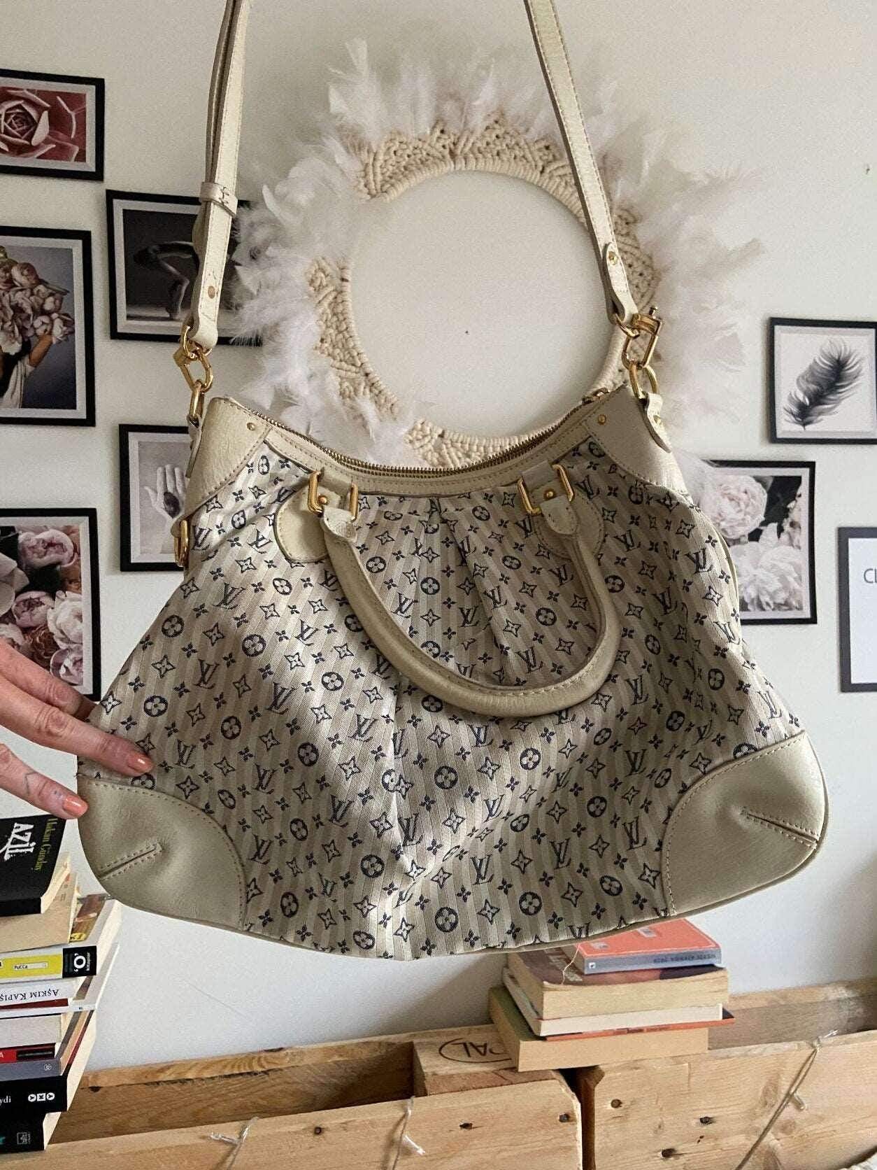 Authentic Louis Vuitton Blue/White Mini Lin Croisette Marina GM Tote Bag - Tracesilver