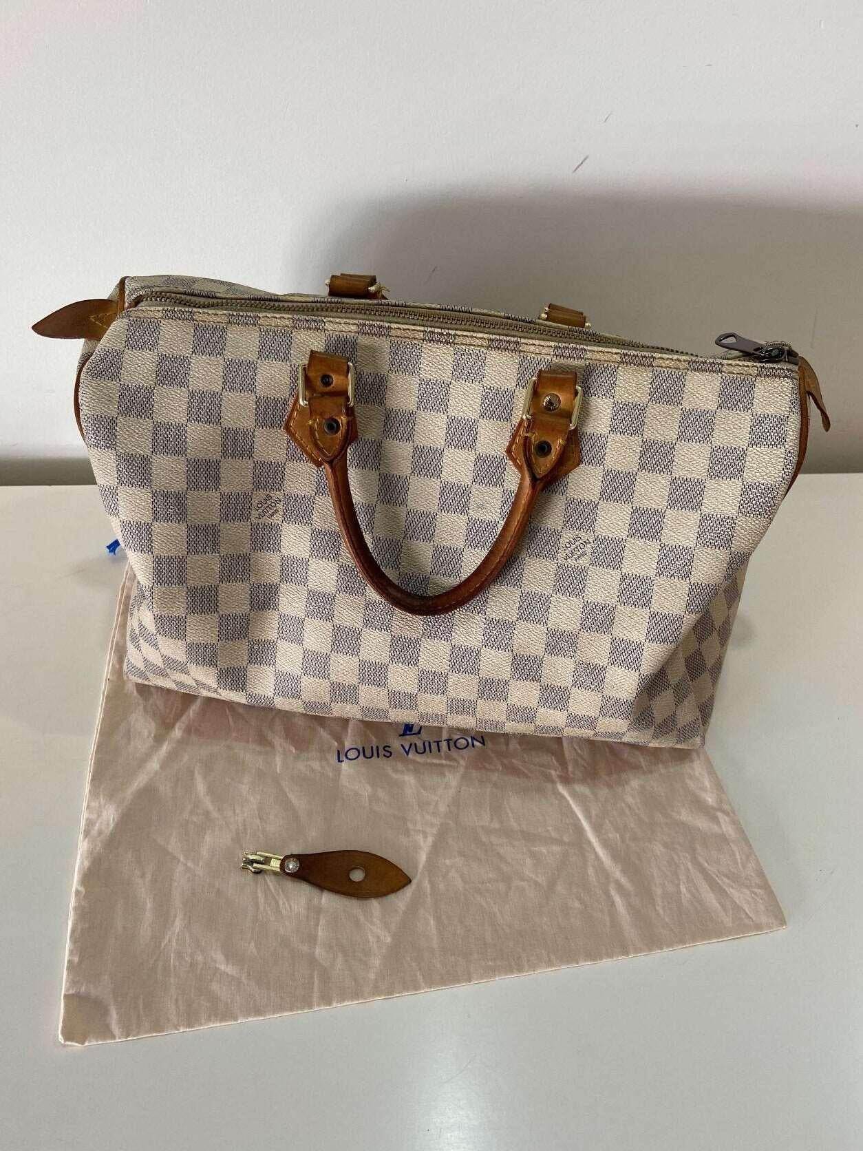 Authentic Louis Vuitton Damier Azur Speedy 35 Bag - Tracesilver