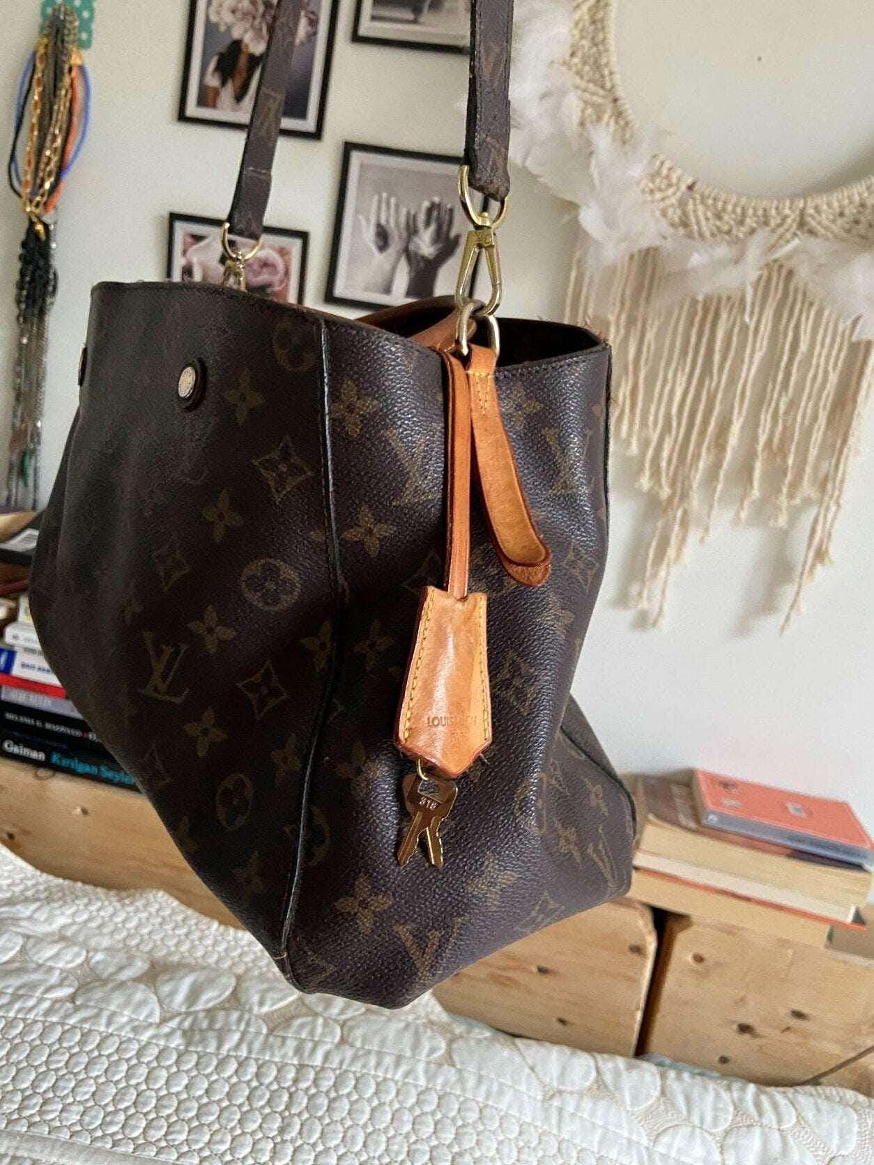 Authentic Louis Vuitton Montaigne Monogram Canvas MM Brown - Tracesilver