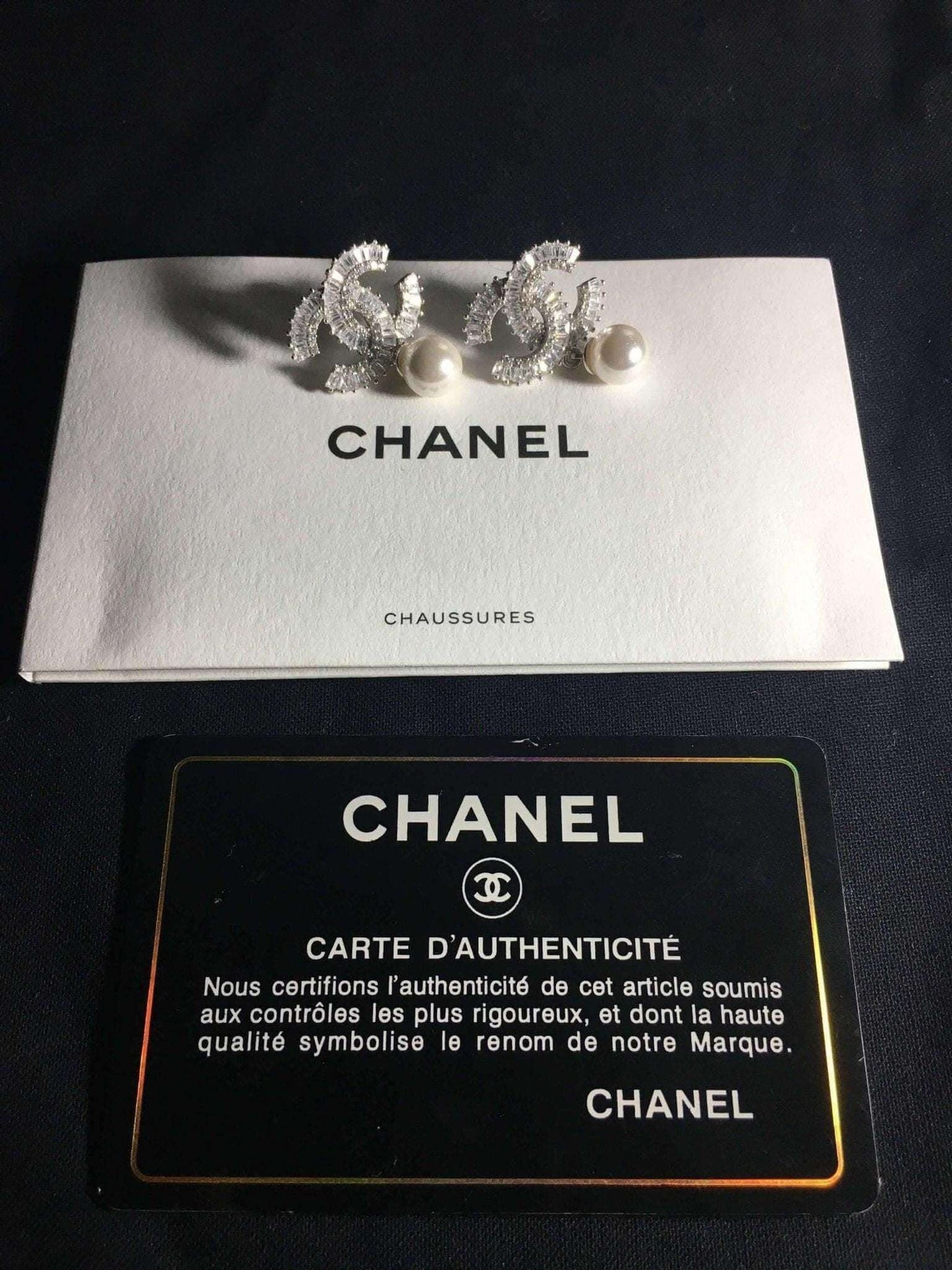 Chanel Jewelry Stud Vintage Earrings, 925 Sterling Silver Real Pearl - Tracesilver