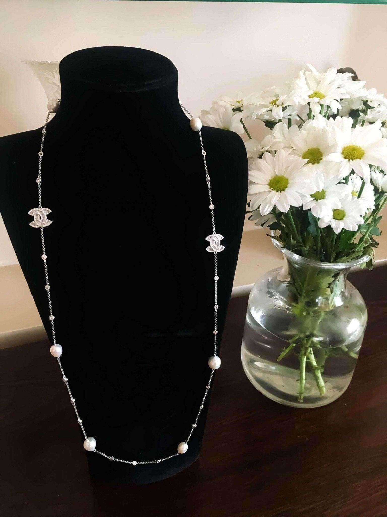 Chanel Authentic Real Pearl Custom Design Necklace - Tracesilver