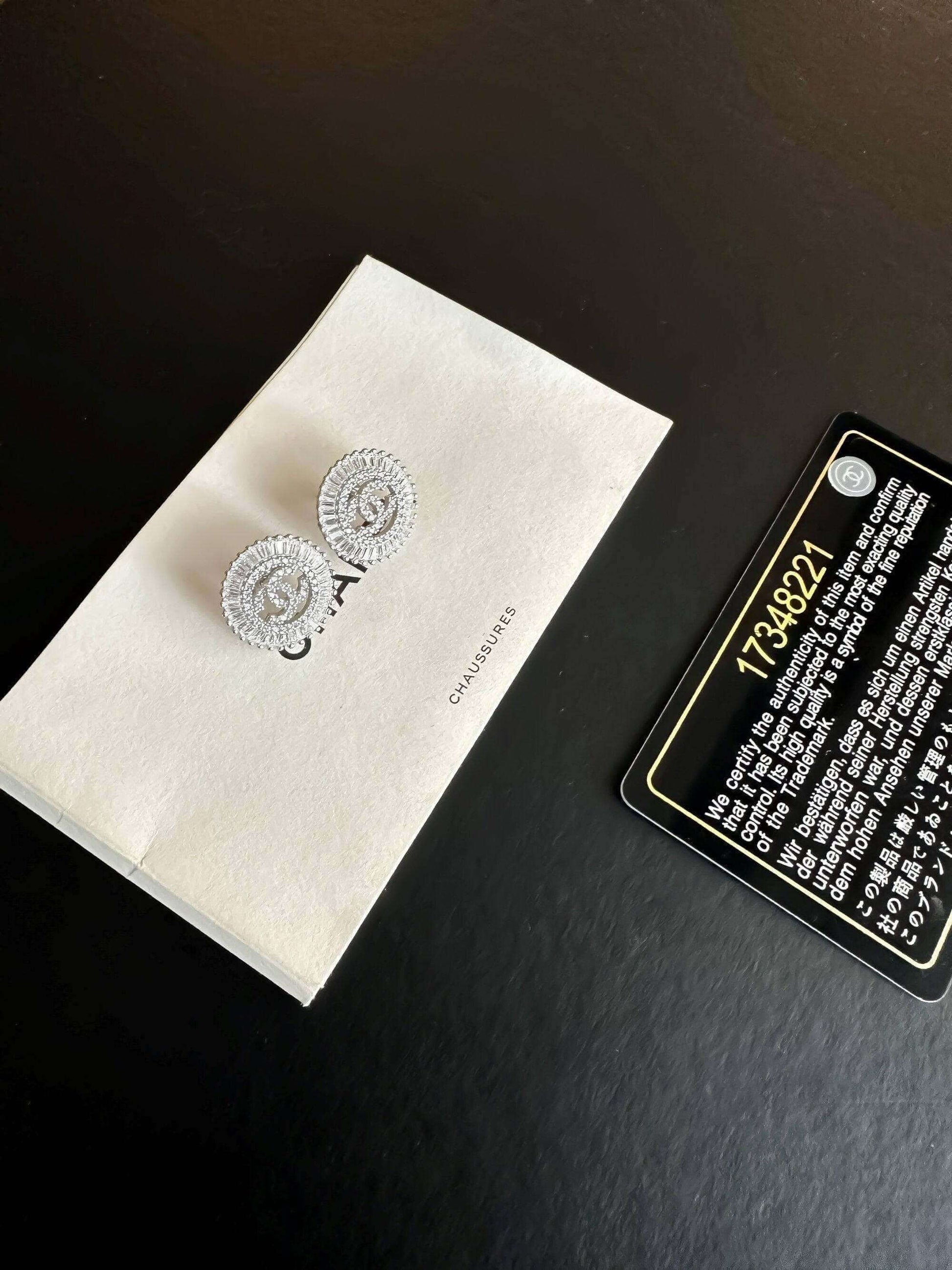 925 Sterling Silver Chanel Zircon Stone Baguette Earrings