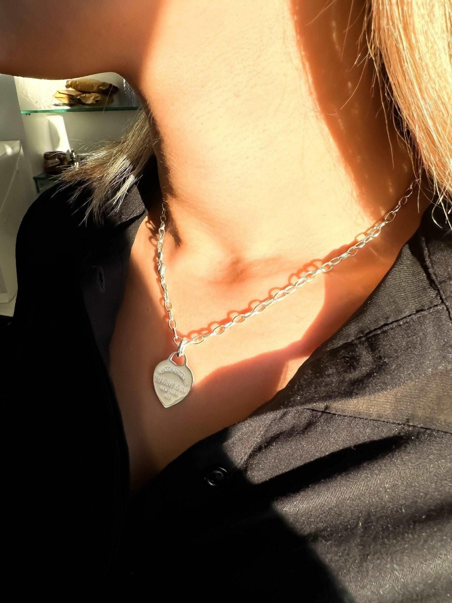 925 Sterling Silver Tiffany Co Luxury First Quality Jewelry Authentic Necklace - Tracesilver