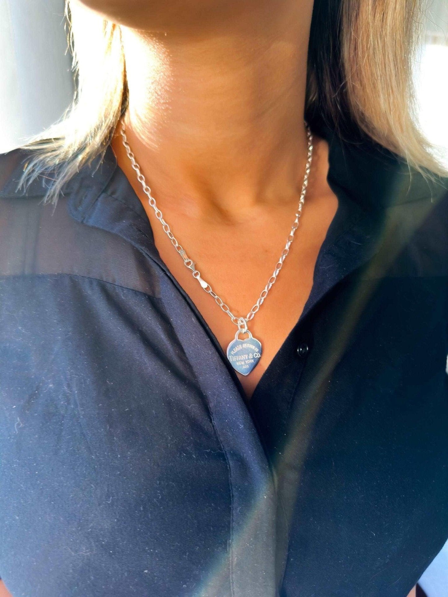 925 Sterling Silver Tiffany Co Luxury First Quality Jewelry Authentic Necklace - Tracesilver