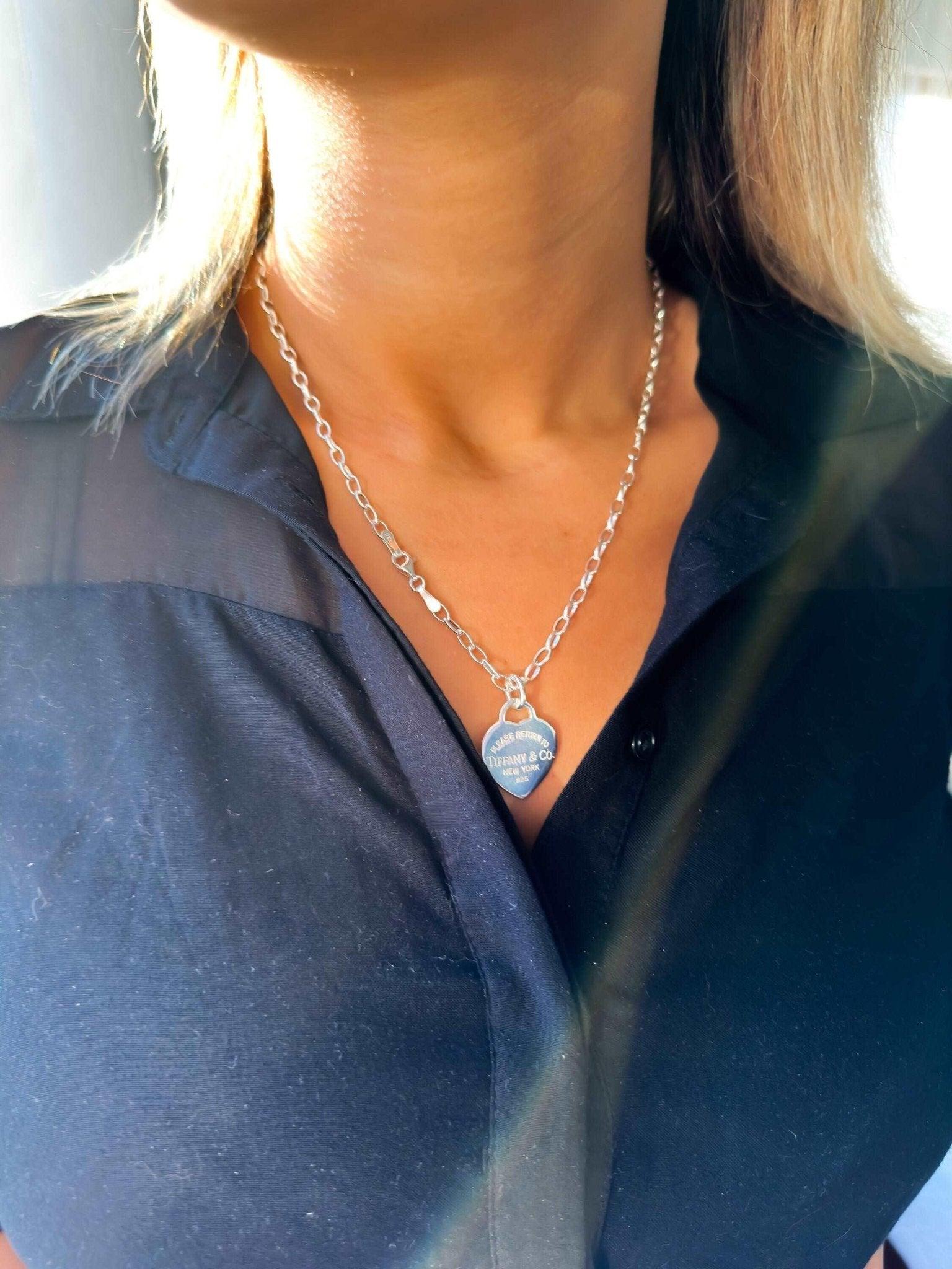 925 Sterling Silver Tiffany Co Luxury First Quality Jewelry Authentic Necklace - Tracesilver