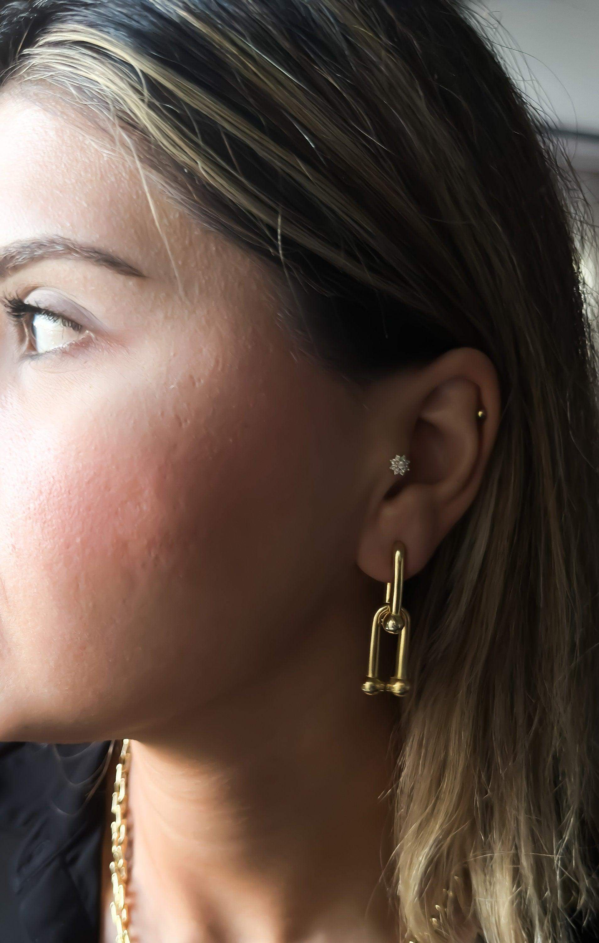 Tiffany&Co 925 Sterling Silver Gold Plated Earrings - Tracesilver