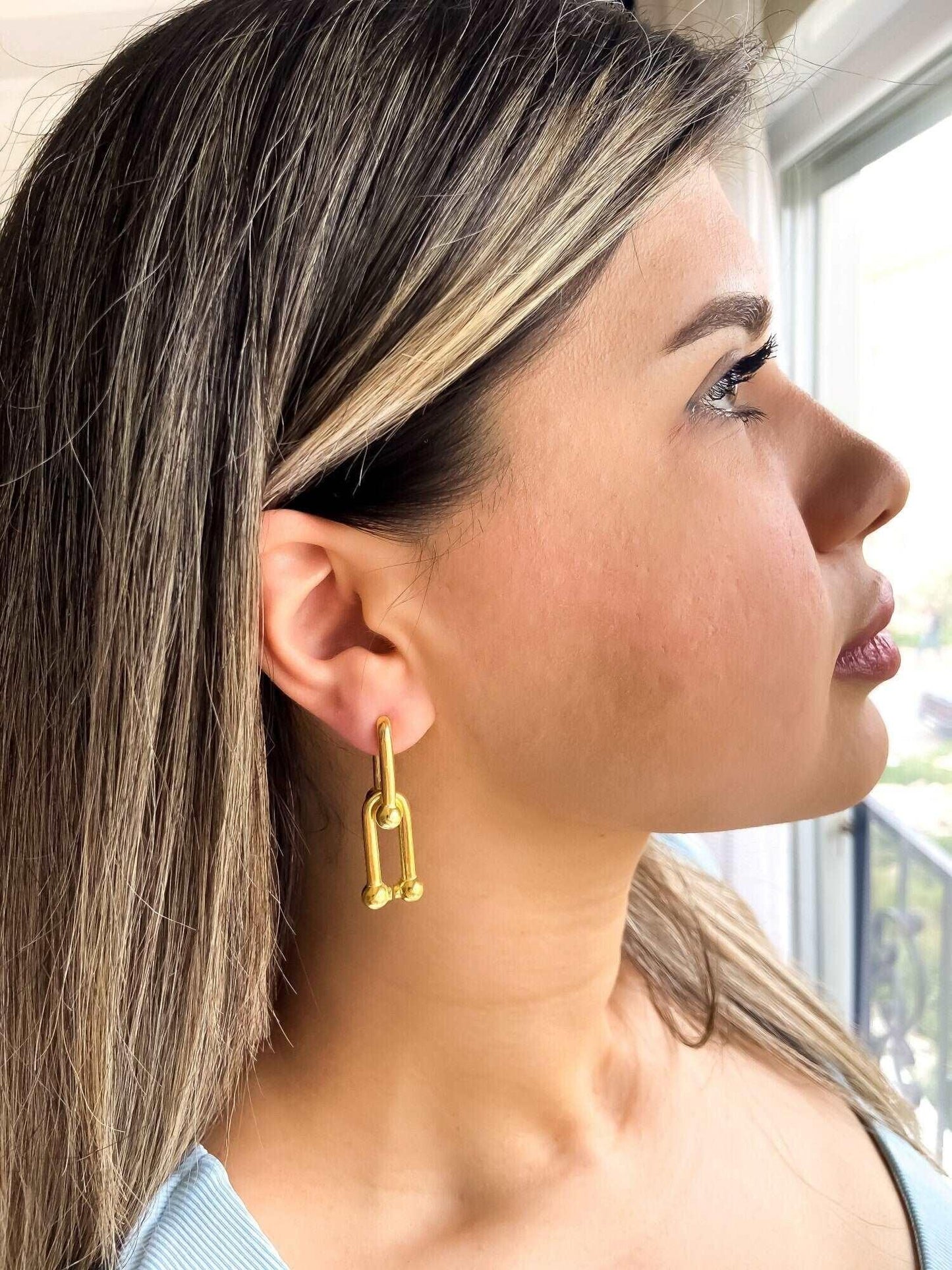 925 Sterling Silver Gold Planet Tiffanys And Co Jewelry Earrings For Women - Tracesilver