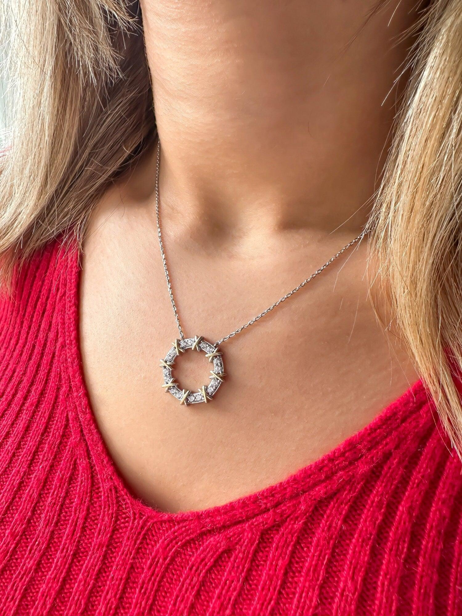 925 Sterling Silver Tiffany&Co Jewelry Luxury First Quality Zircon Luxury Authentic Necklace - Tracesilver