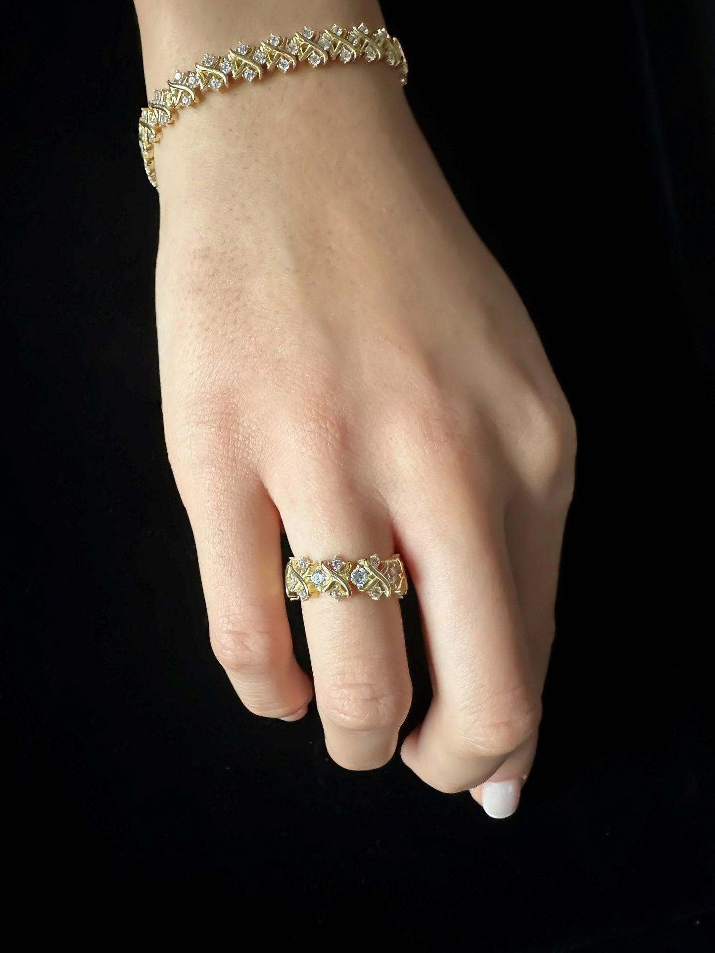 Tiffany & Co 22K Gold Planet Zircon Stone 925 Sterling Silver Luxury Jewelry Bracelet - Tracesilver