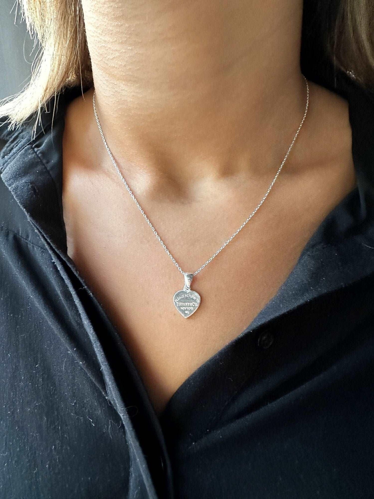 925 Sterling Silver Tiffany & Co First Heart Pendant - Tracesilver