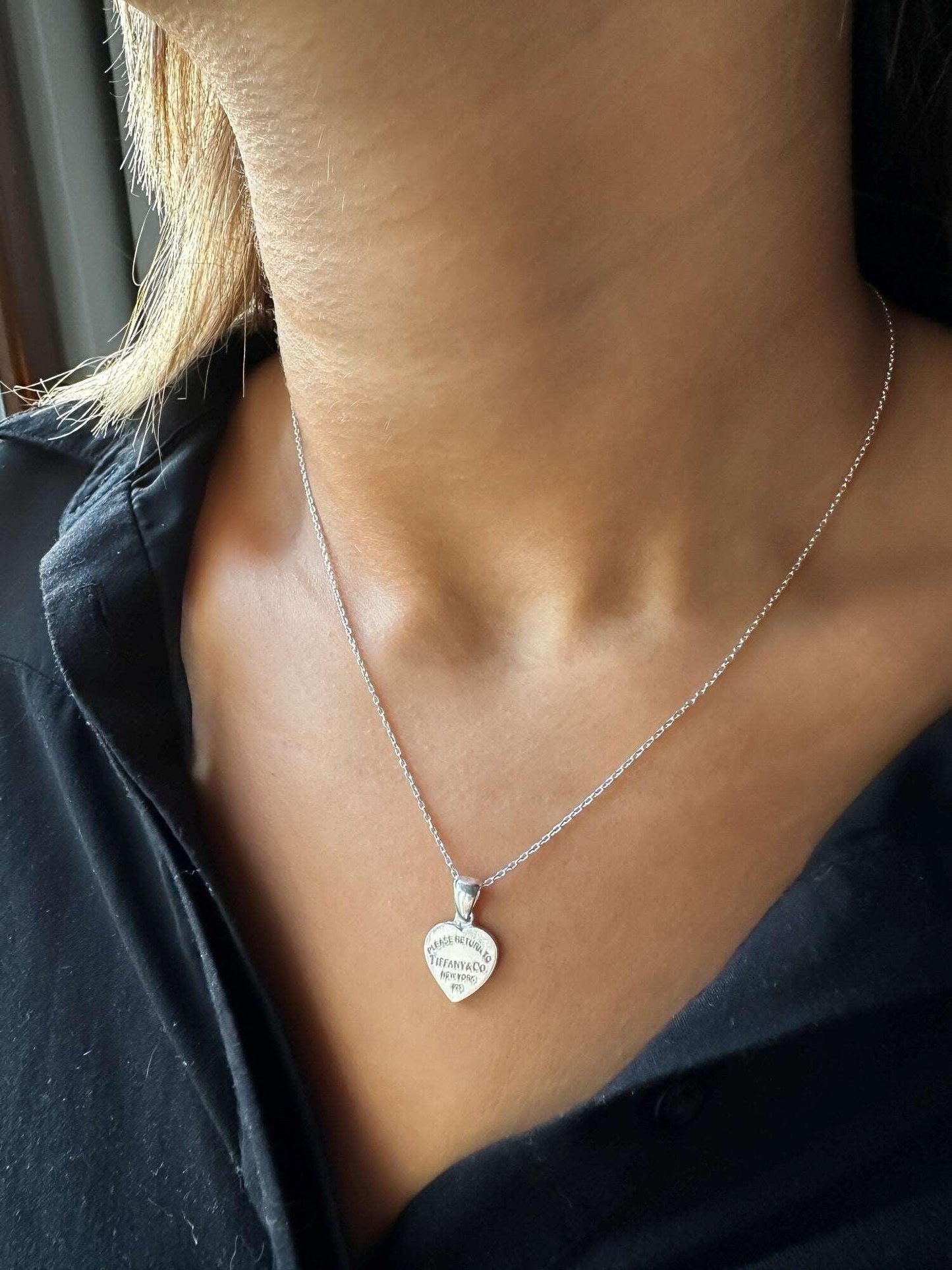 925 Sterling Silver Tiffany & Co First Heart Pendant - Tracesilver