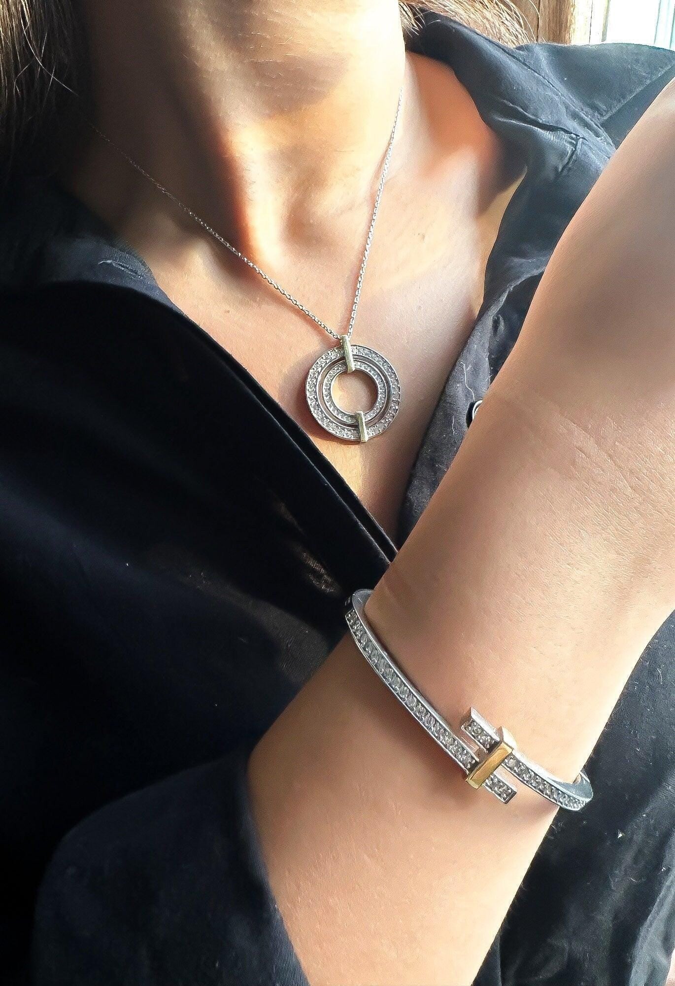 Tiffany & Co 925 Sterling Silver 14K Gold Planet Luxury Bracelet - Tracesilver